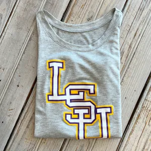 JT x LSU Stacked Logo Tank-hea grey