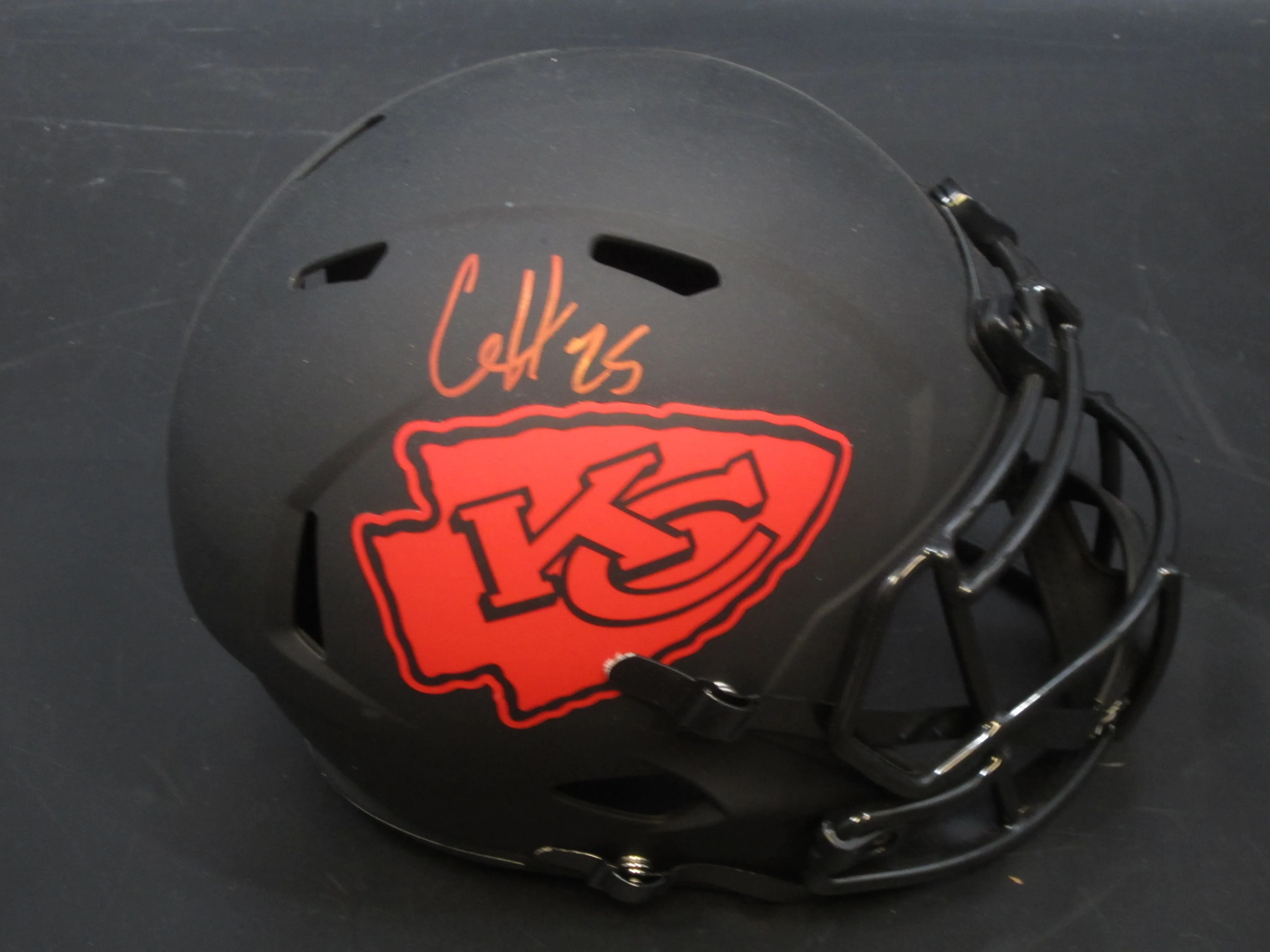 Kansas City Chiefs Clyde Edwards-Helaire Hand Signed Autographed Full-Size Replica Helmet with BECKETT COA
