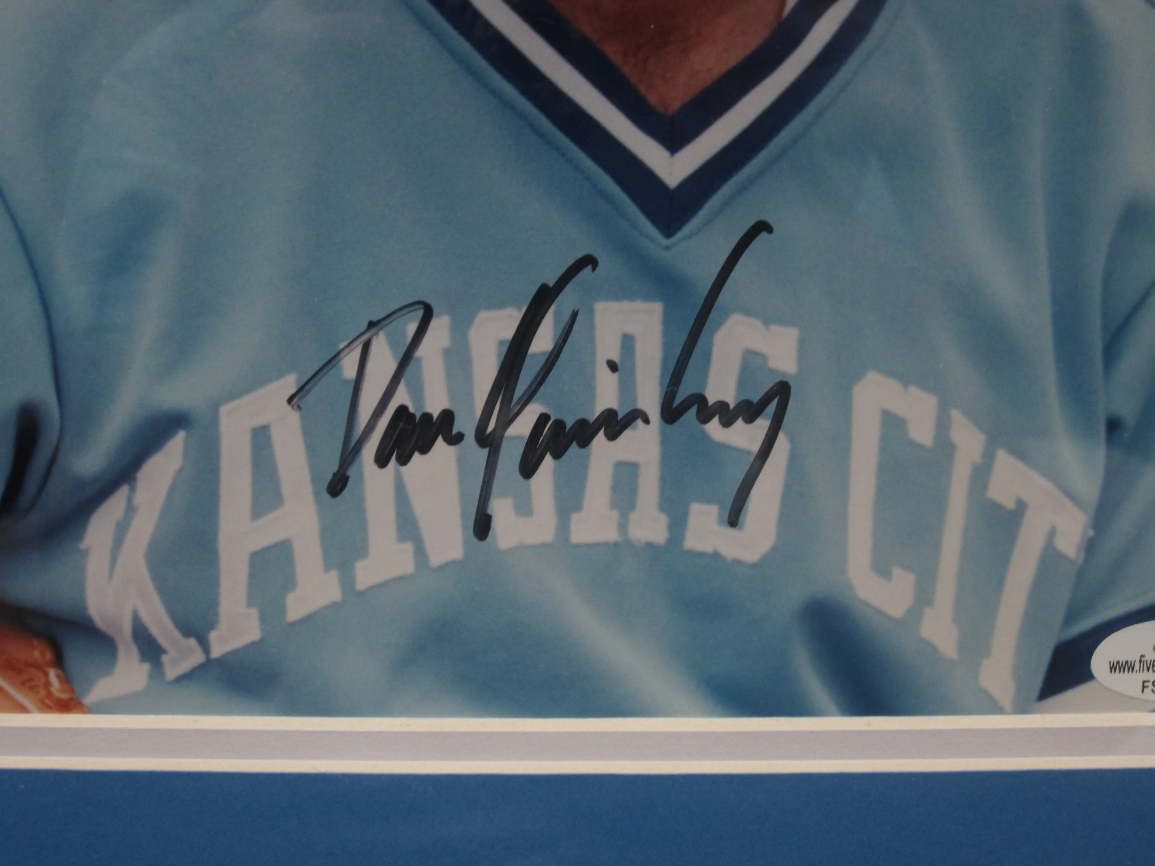Kansas City Royals Dan Quisenberry Hand Signed Autographed 8x10 Photo Framed & Matted with COA