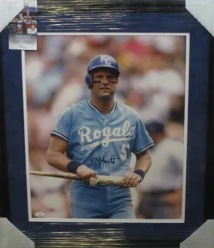 Kansas City Royals George Brett Hand Signed Autographed 16x20 Photo Framed & Matted with JSA COA