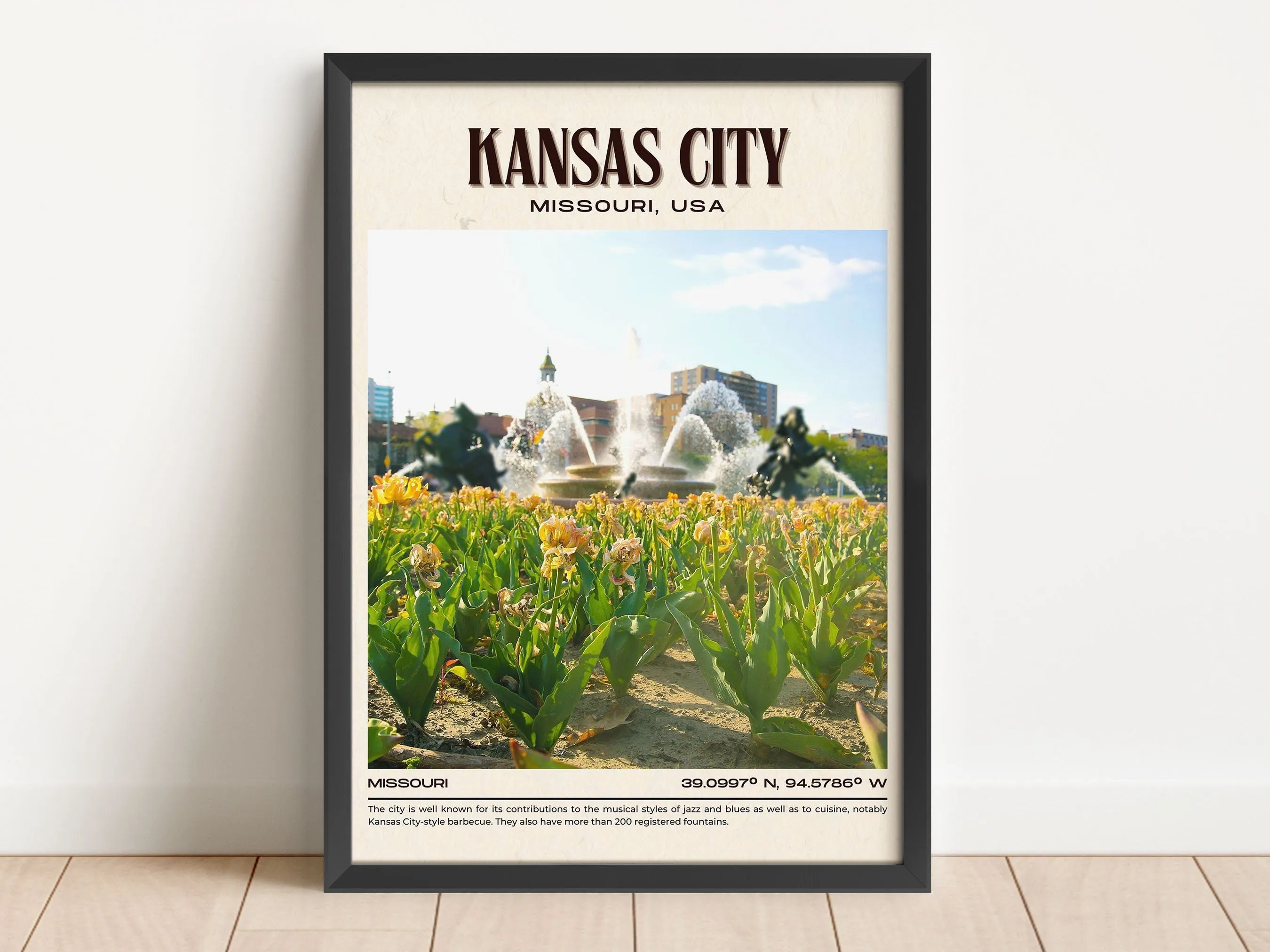 Kansas City Vintage Wall Art, Missouri, USA