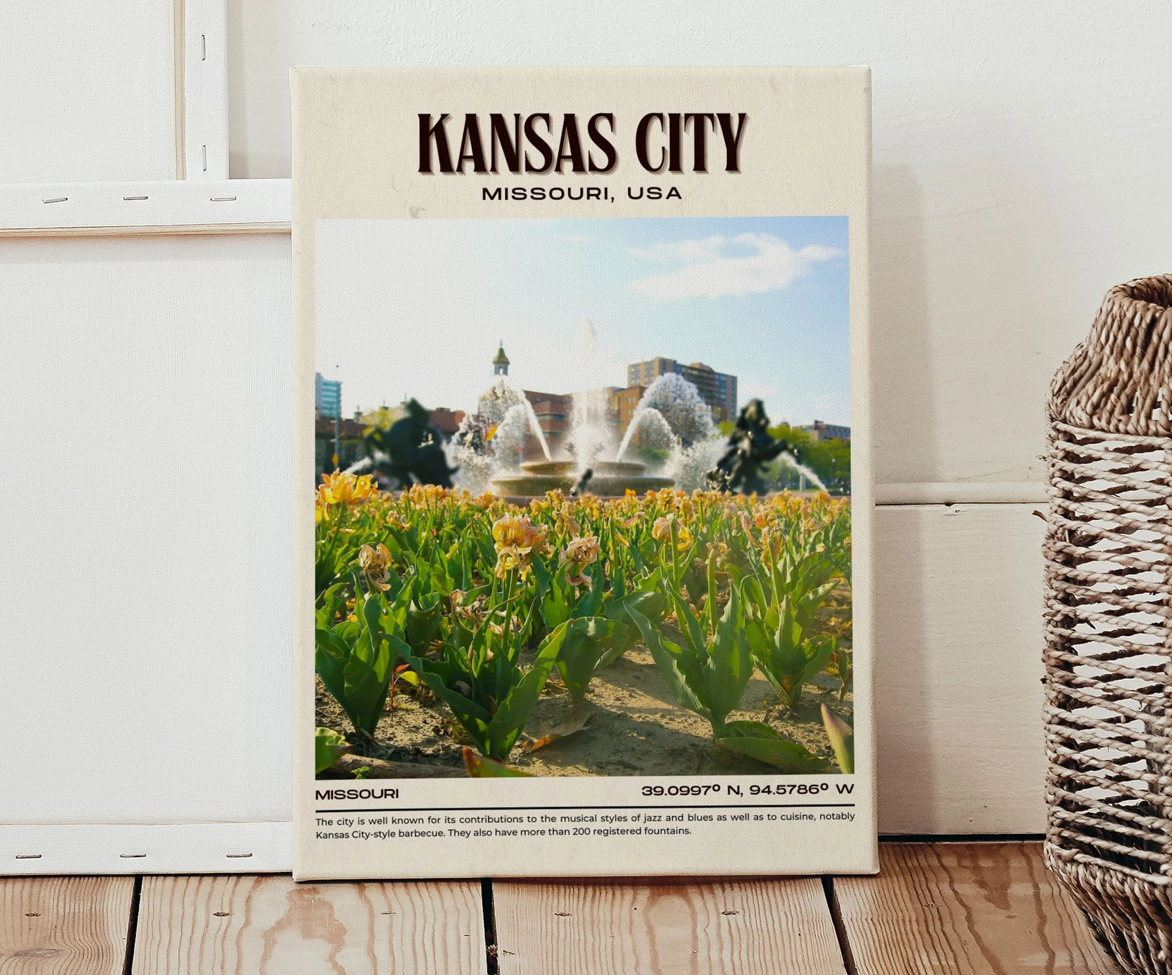 Kansas City Vintage Wall Art, Missouri, USA