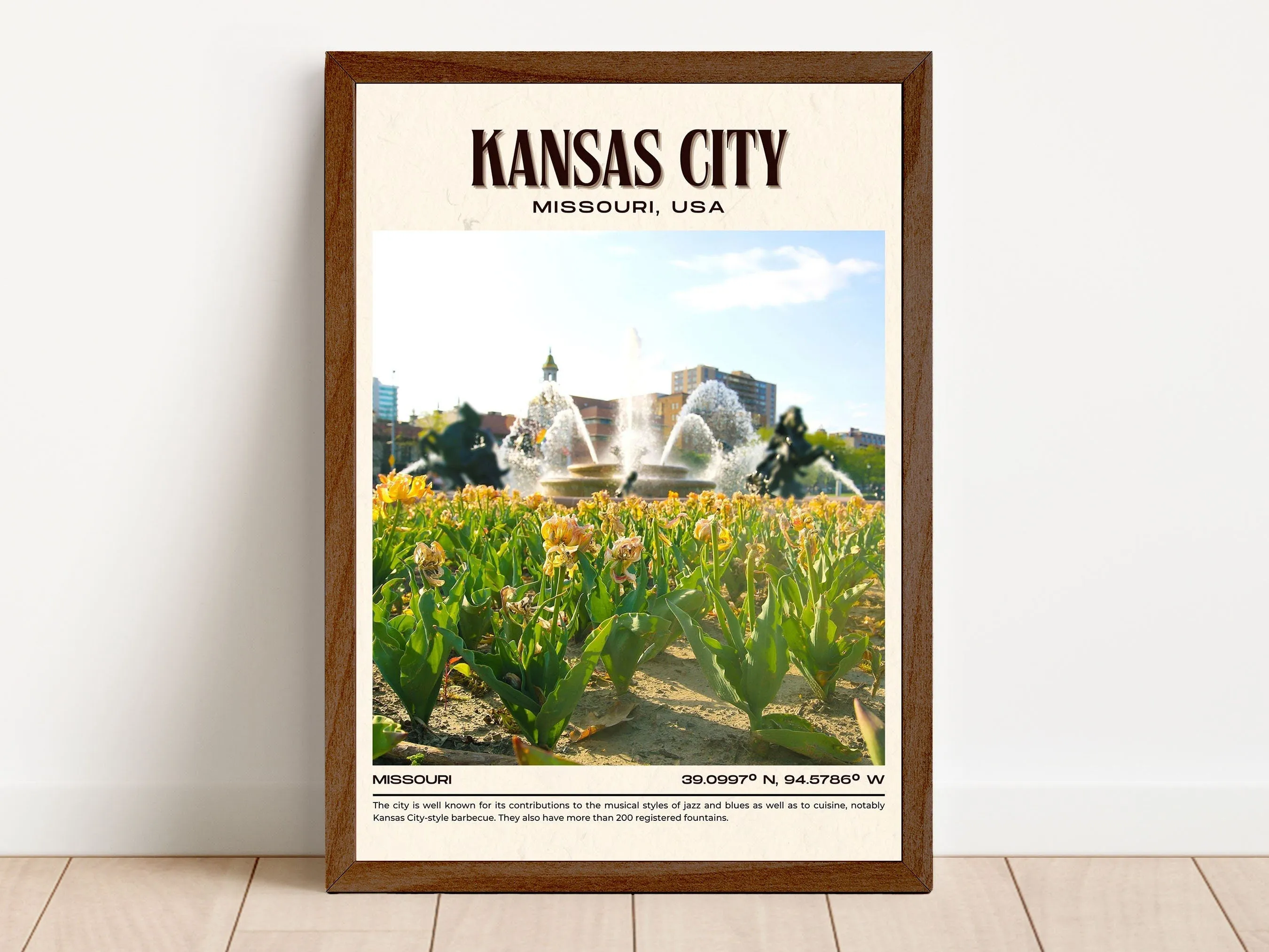 Kansas City Vintage Wall Art, Missouri, USA