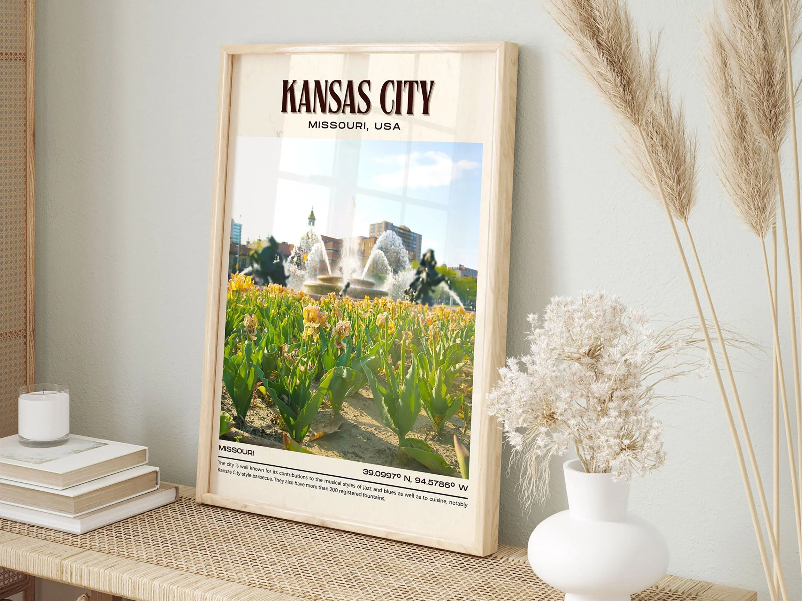 Kansas City Vintage Wall Art, Missouri, USA