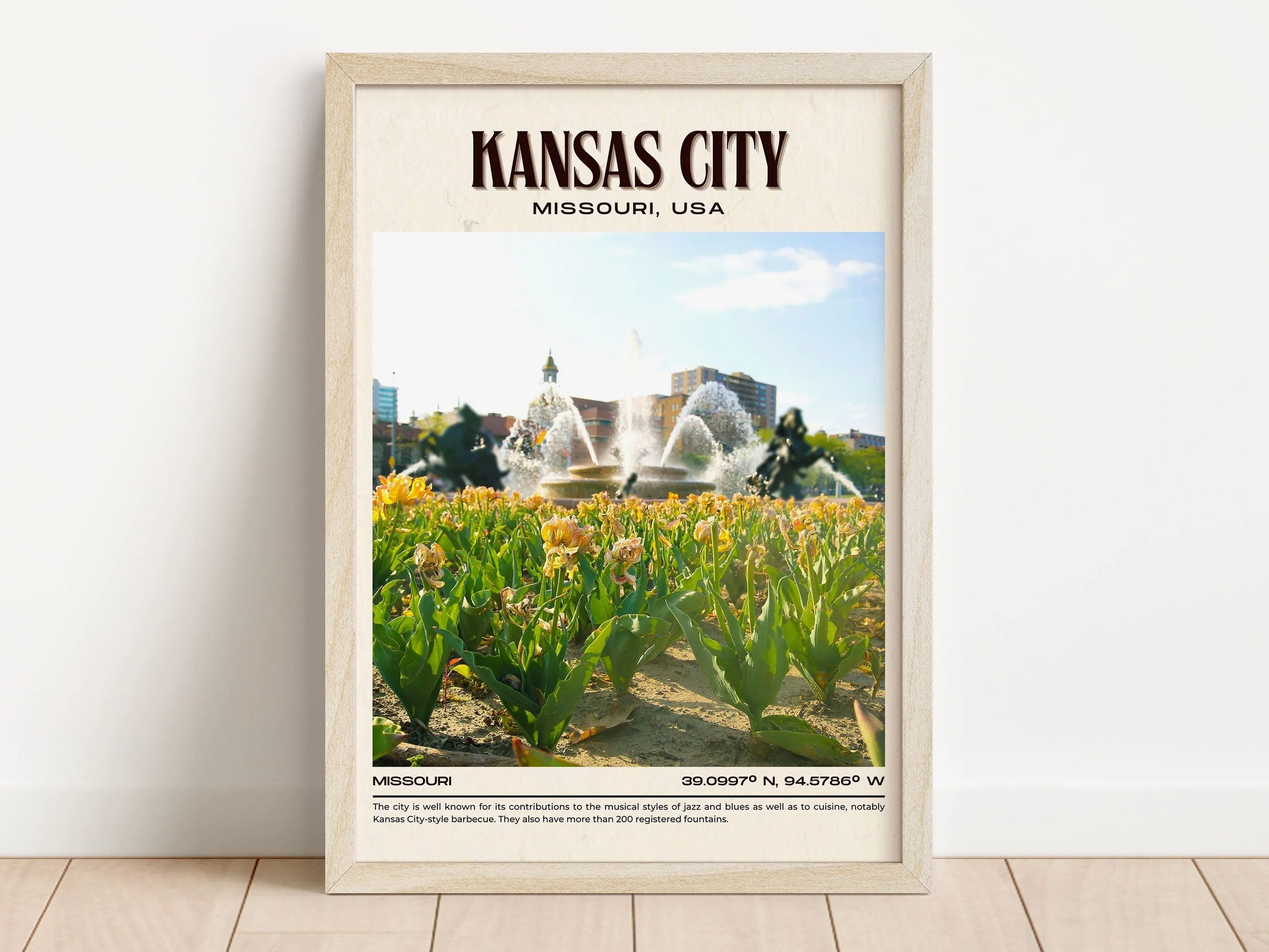 Kansas City Vintage Wall Art, Missouri, USA