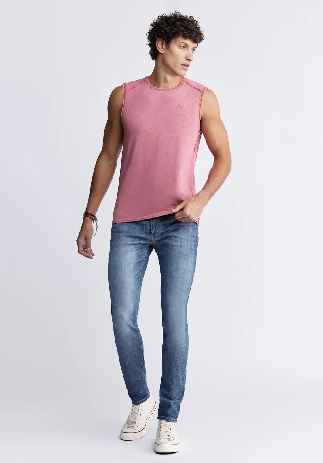 Karmola Men's Sleeveless Shirt in Mineral Red - BM24235