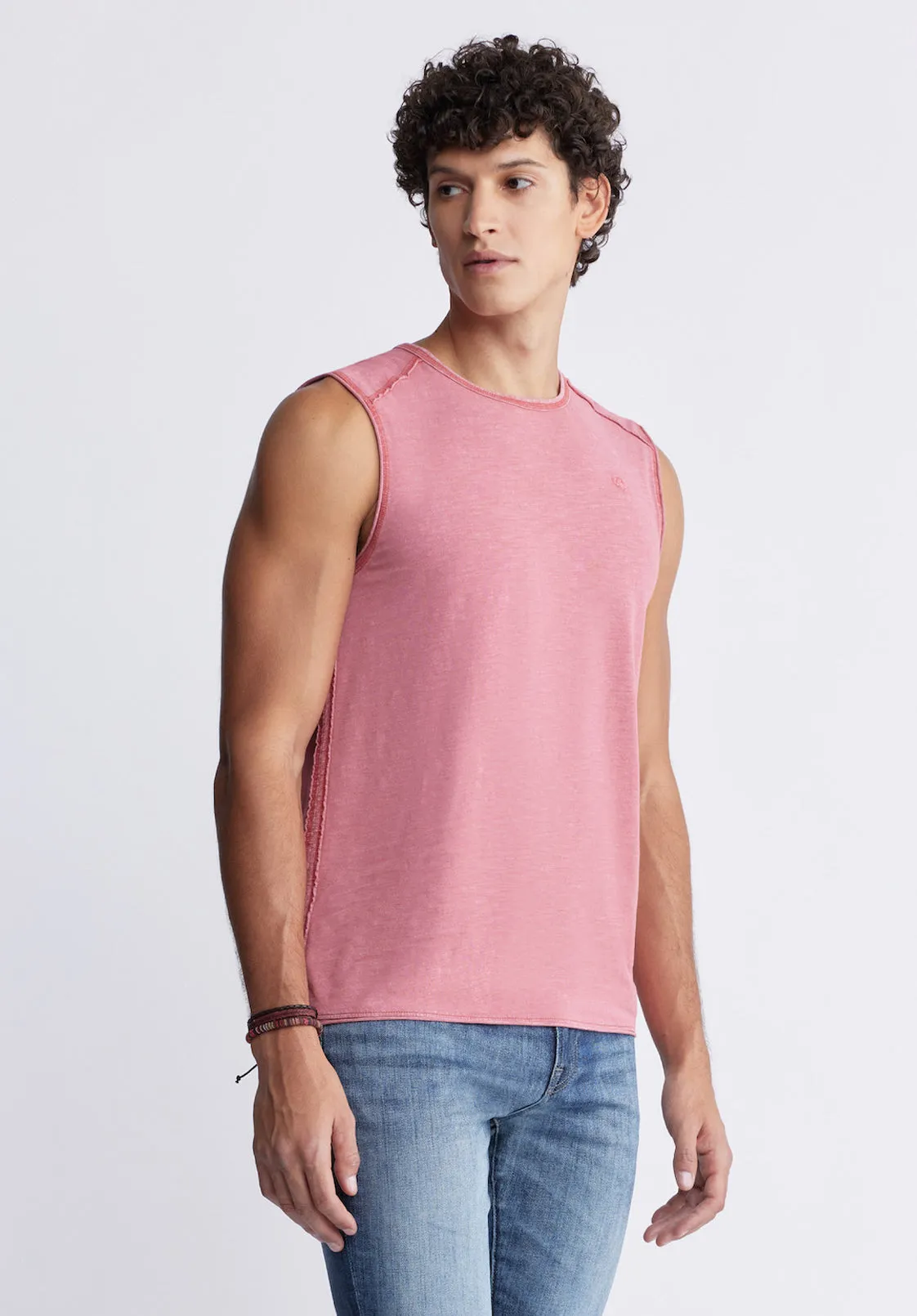 Karmola Men's Sleeveless Shirt in Mineral Red - BM24235