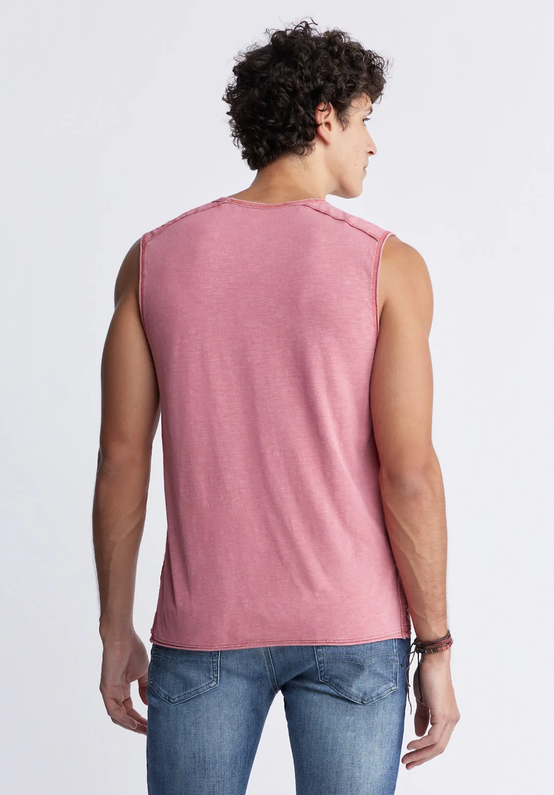 Karmola Men's Sleeveless Shirt in Mineral Red - BM24235