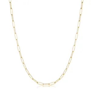 Kaylee 20” Gold Petite Paper Clip Chain Linked Necklace