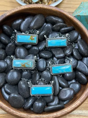 Kingman Turquoise Bar Necklace