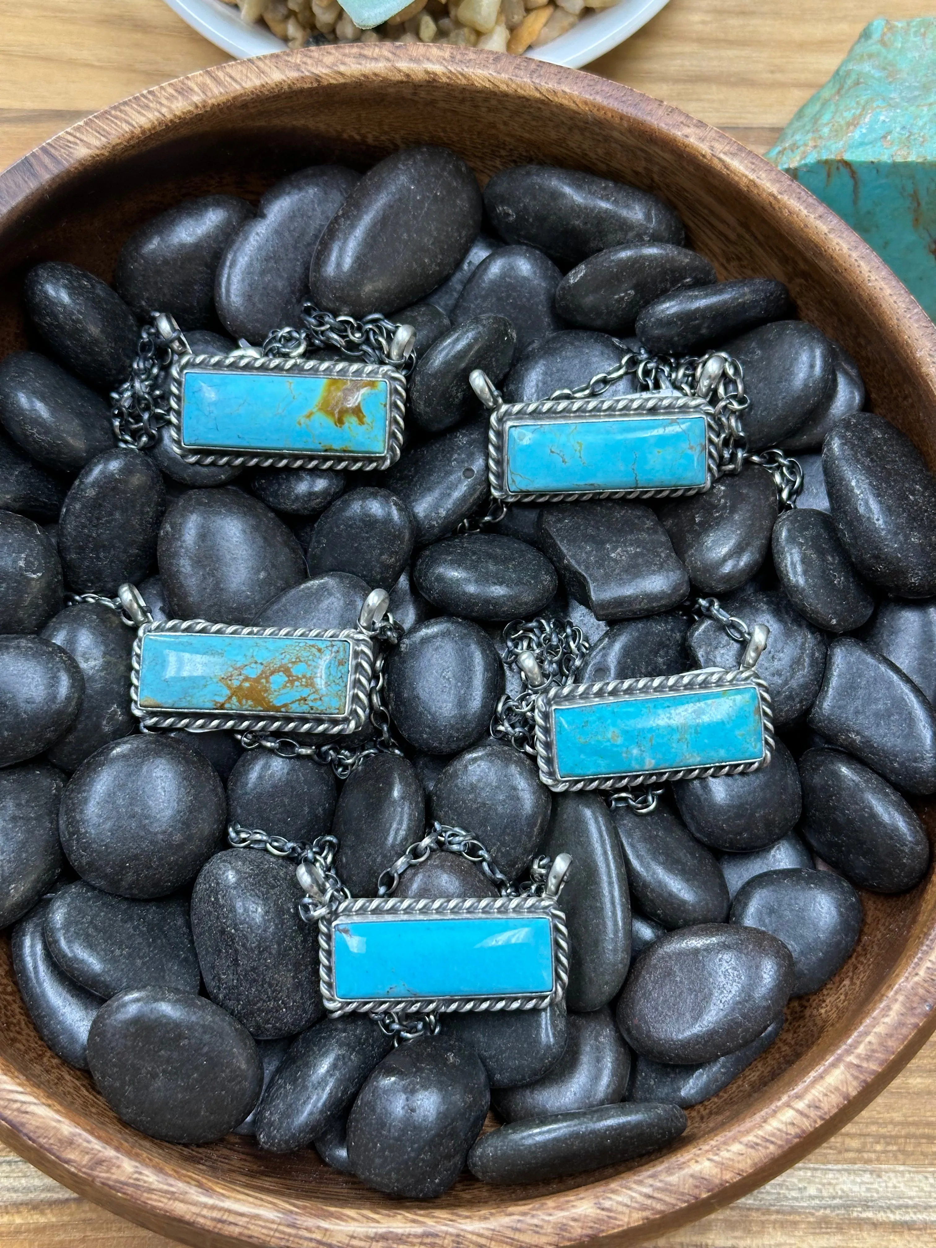 Kingman Turquoise Bar Necklace