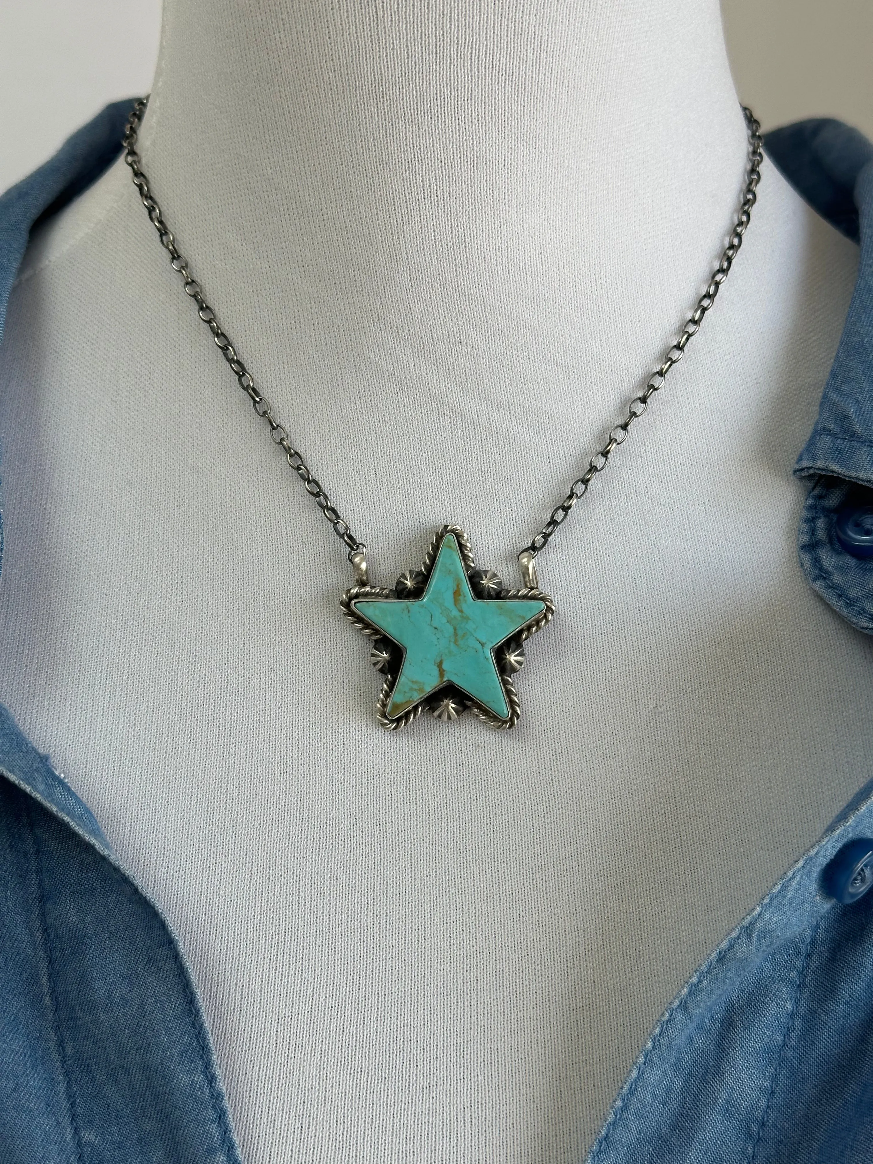Kingman Turquoise Star Necklace