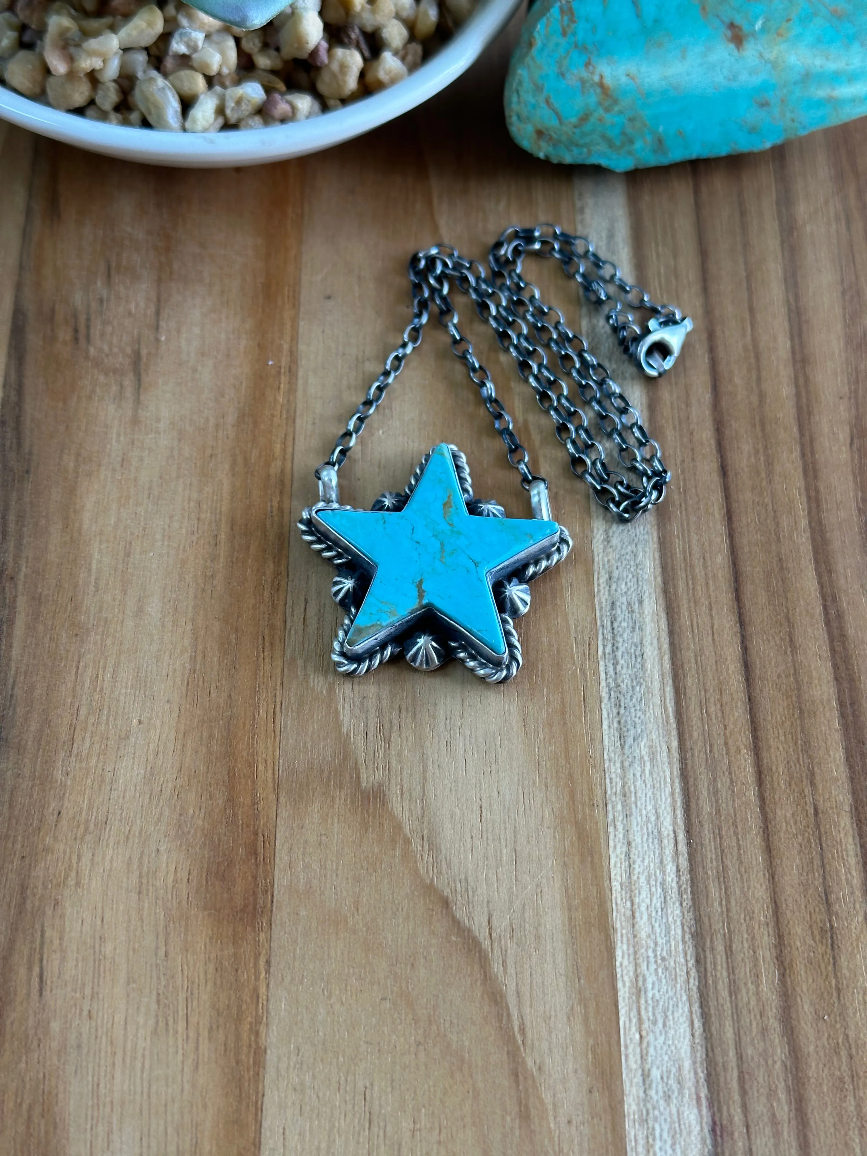 Kingman Turquoise Star Necklace