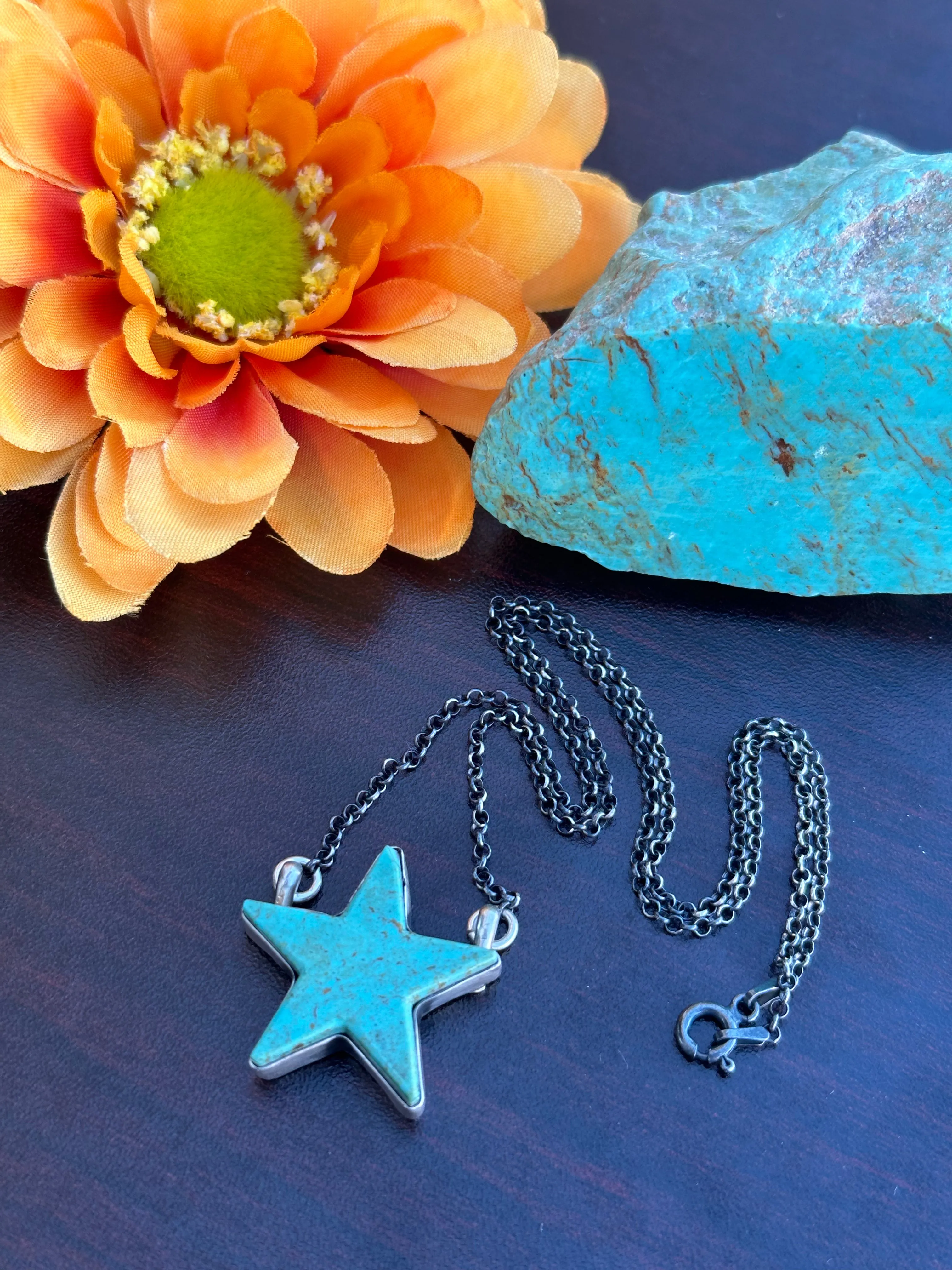 Kingman Turquoise Star Necklace
