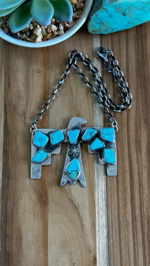 Kingman Turquoise Thunderbird Necklace