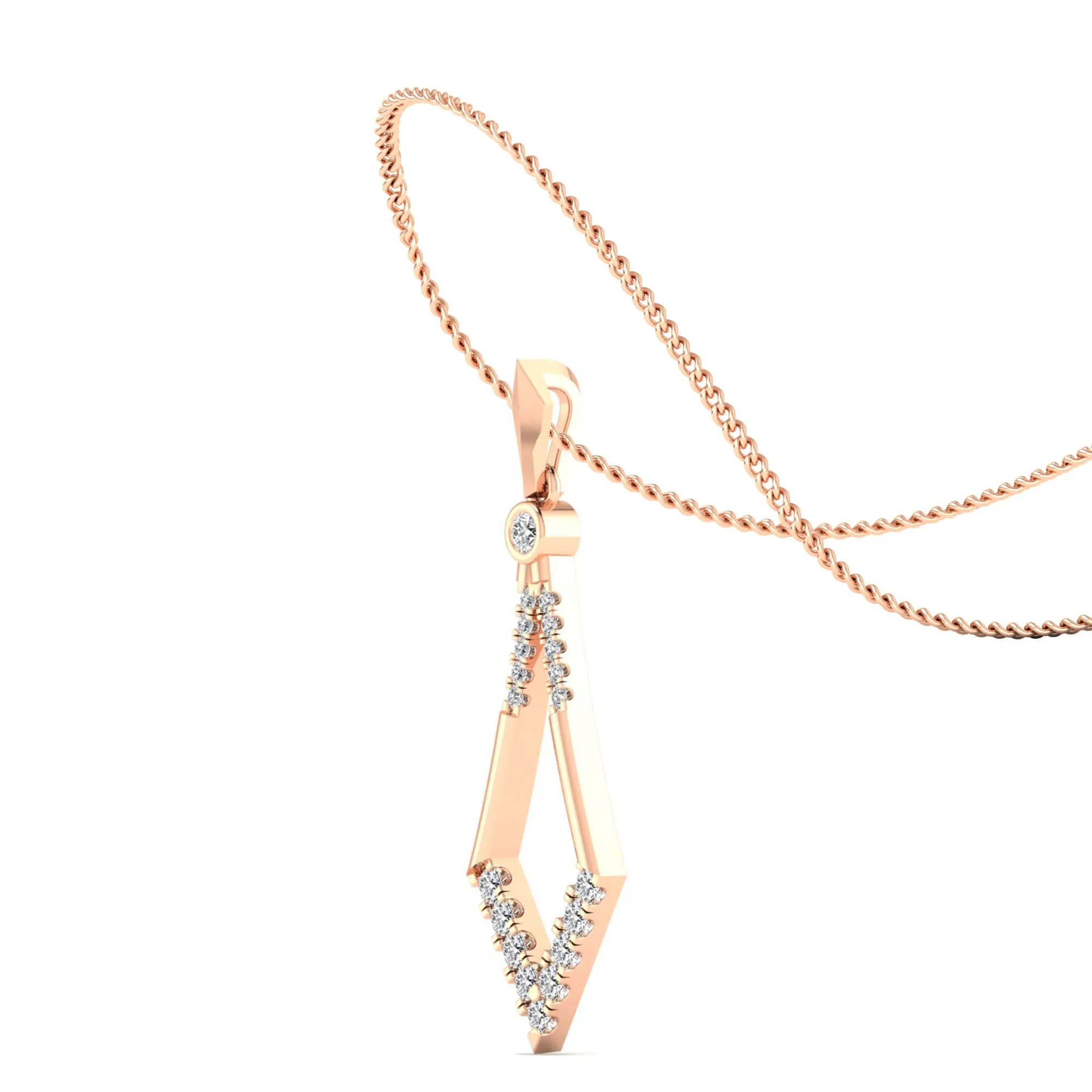 Kite-Shaped Bezel-Set Diamond Pendant
