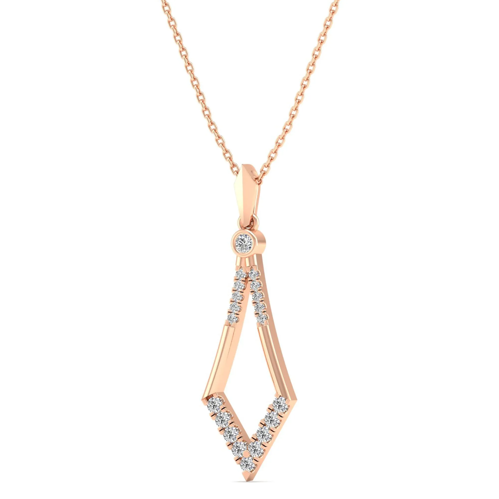 Kite-Shaped Bezel-Set Diamond Pendant