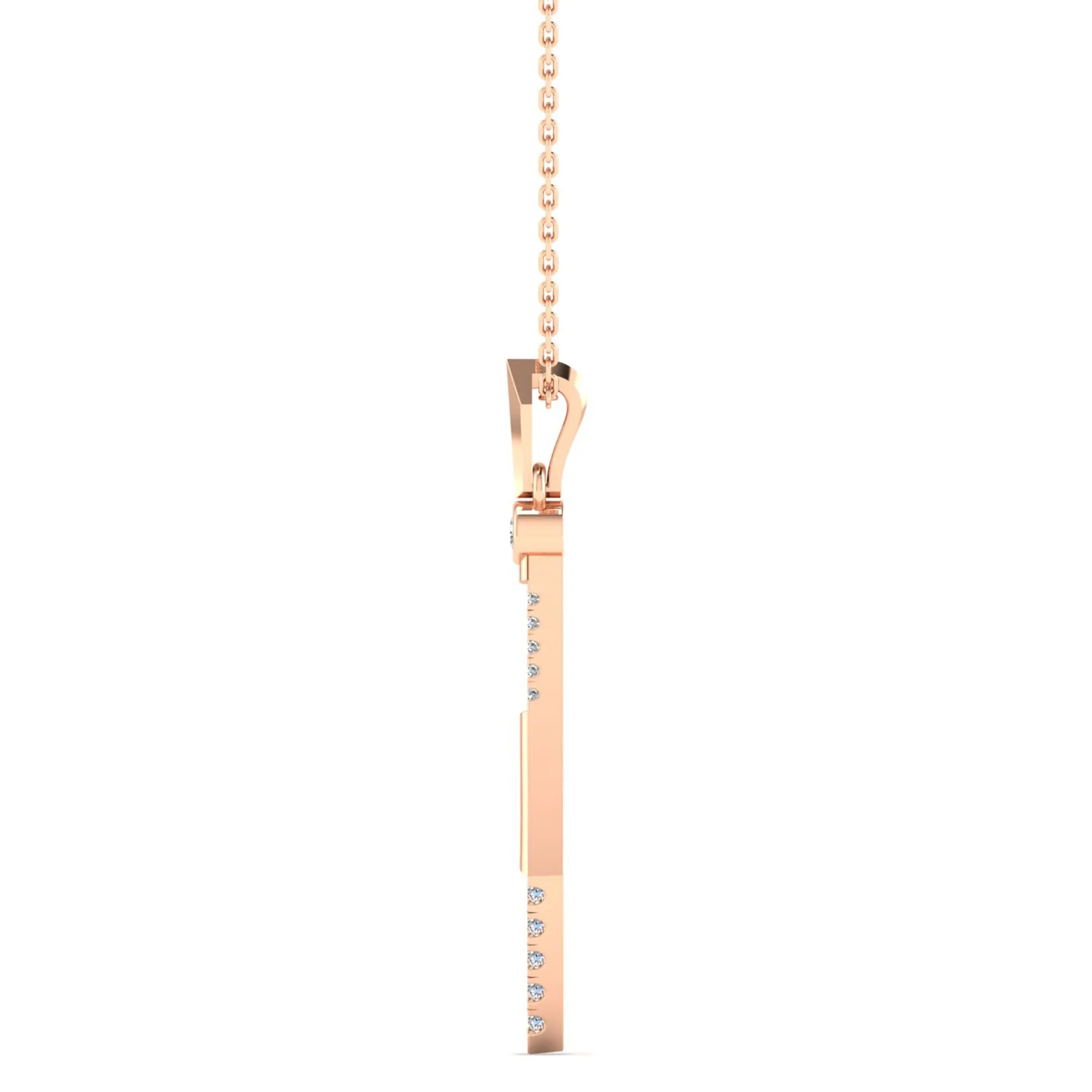 Kite-Shaped Bezel-Set Diamond Pendant