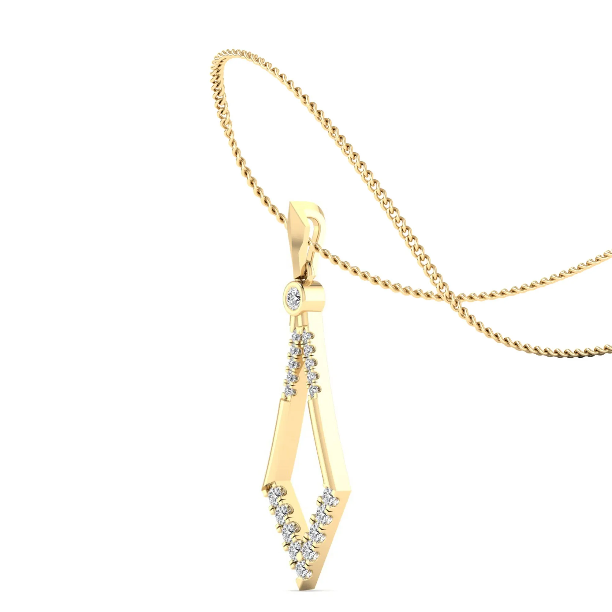 Kite-Shaped Bezel-Set Diamond Pendant