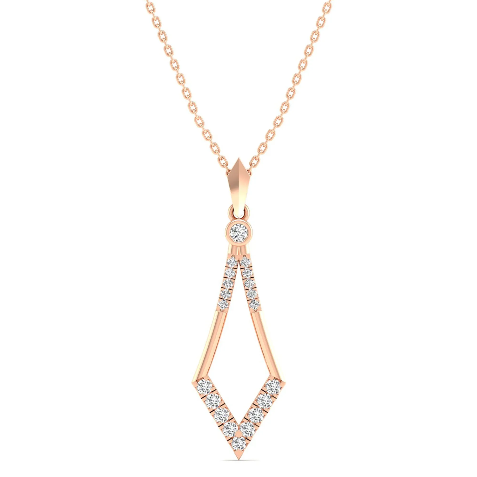Kite-Shaped Bezel-Set Diamond Pendant