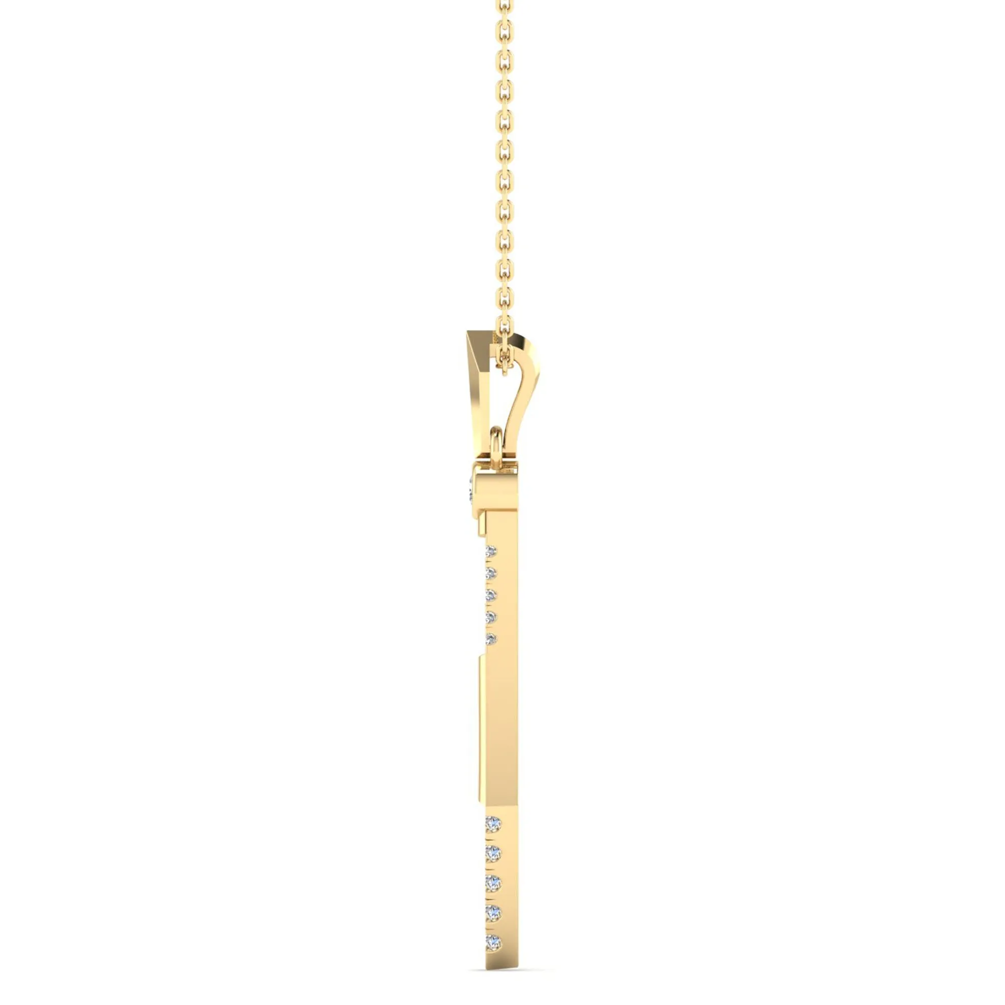 Kite-Shaped Bezel-Set Diamond Pendant