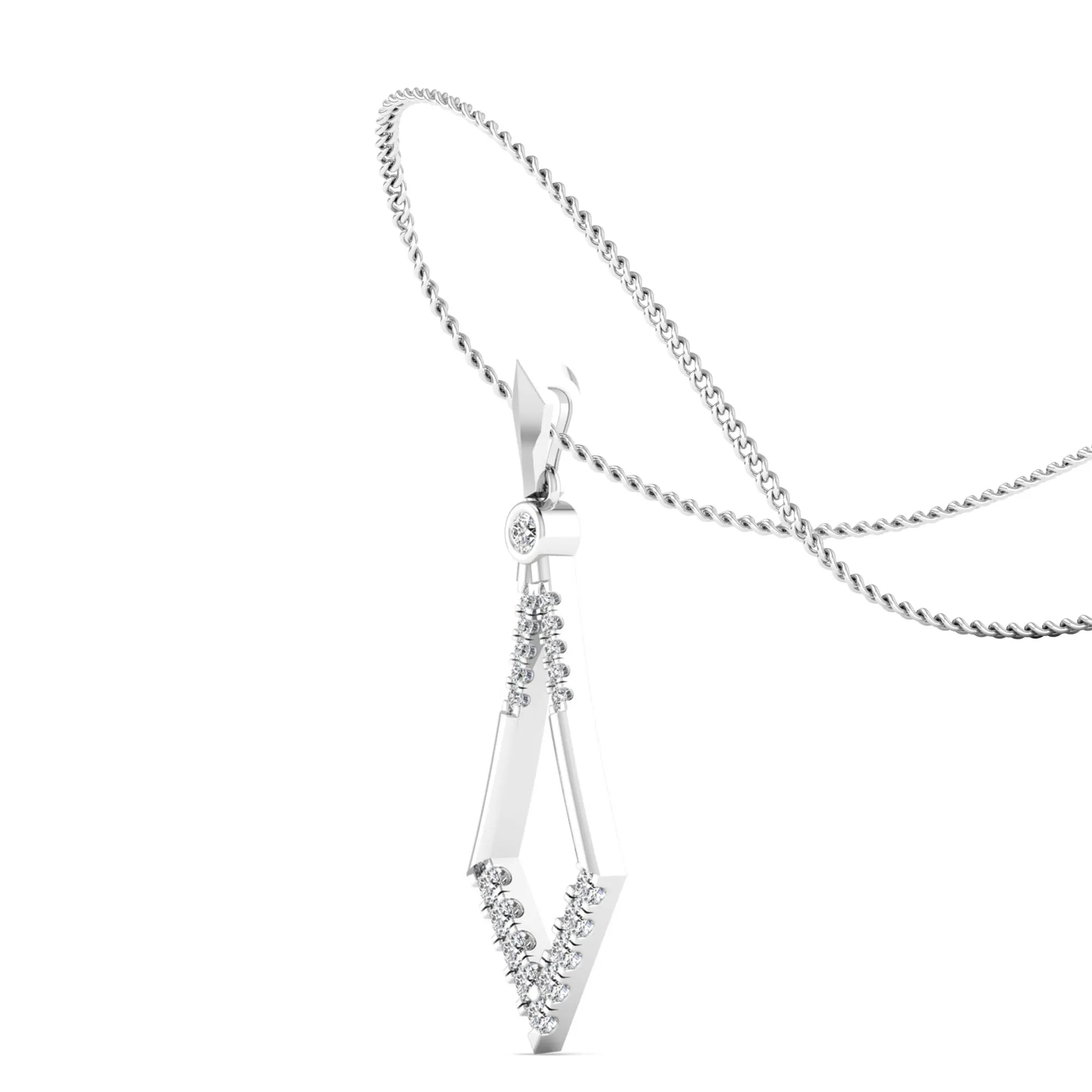 Kite-Shaped Bezel-Set Diamond Pendant