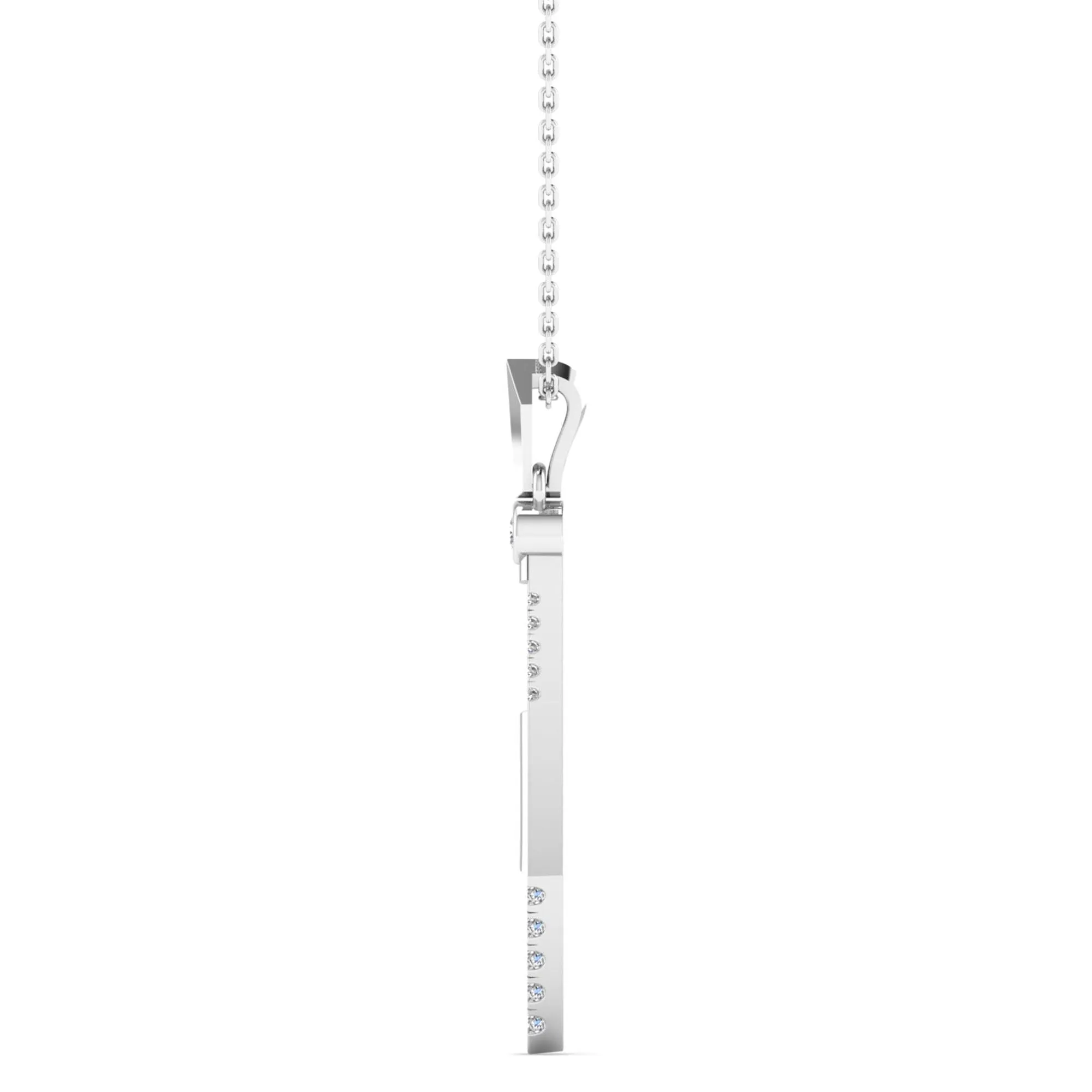 Kite-Shaped Bezel-Set Diamond Pendant