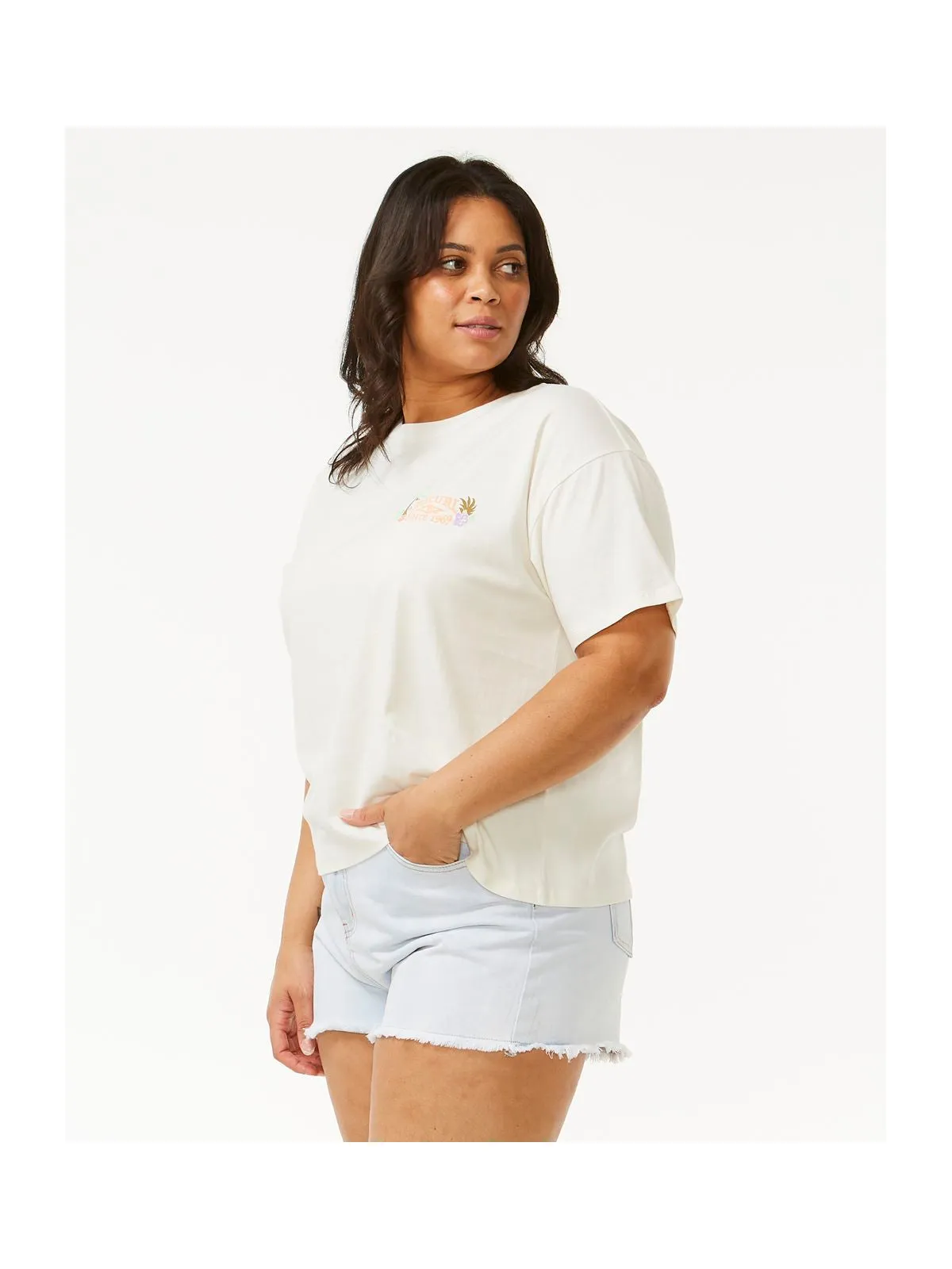 Koszulka RIP CURL Tiki Tropics Relaxed Tee biały
