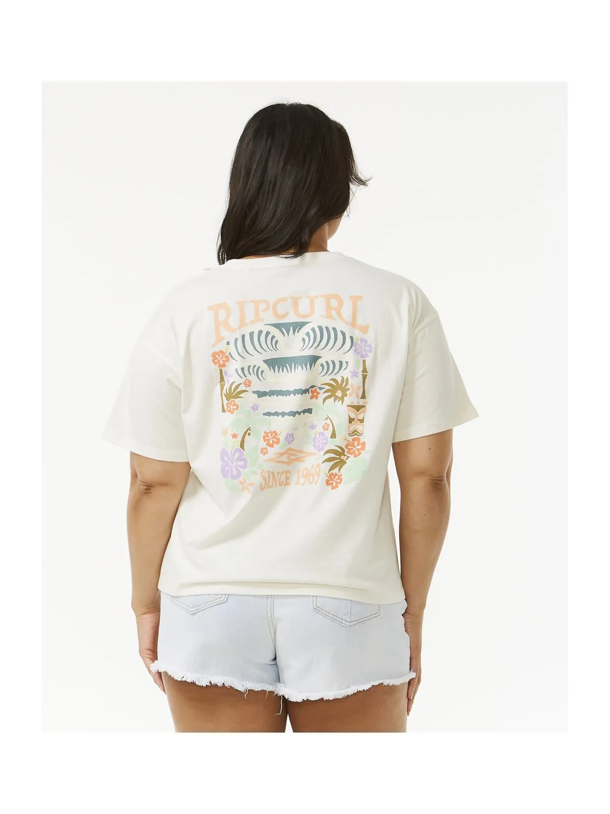 Koszulka RIP CURL Tiki Tropics Relaxed Tee biały
