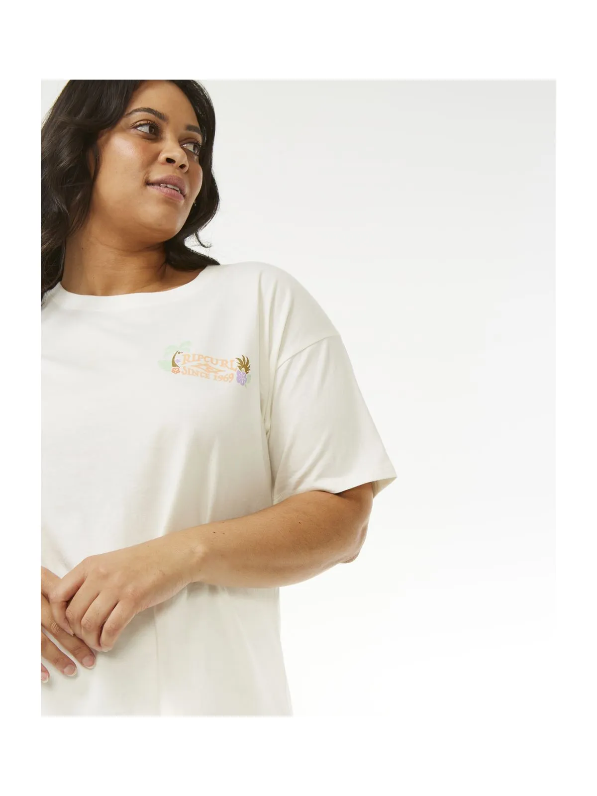 Koszulka RIP CURL Tiki Tropics Relaxed Tee biały