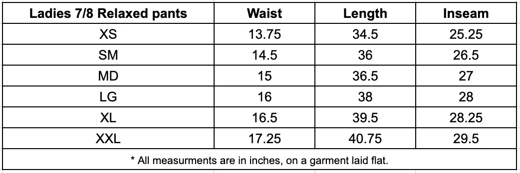 Ladies 7/8 Relaxed Pants