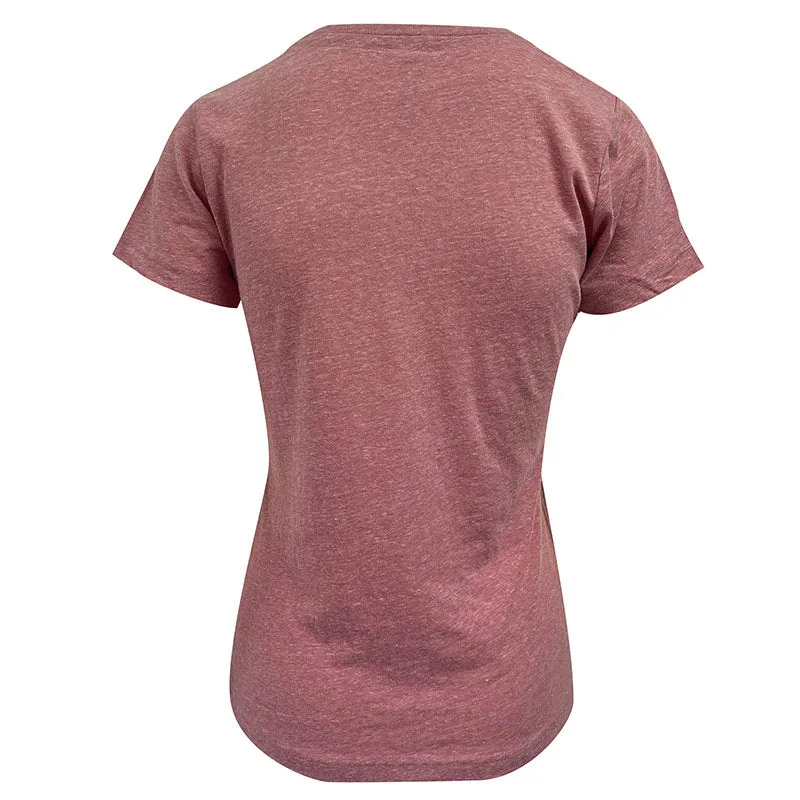 Ladies Melange Lion Shrine V-Neck Shirt