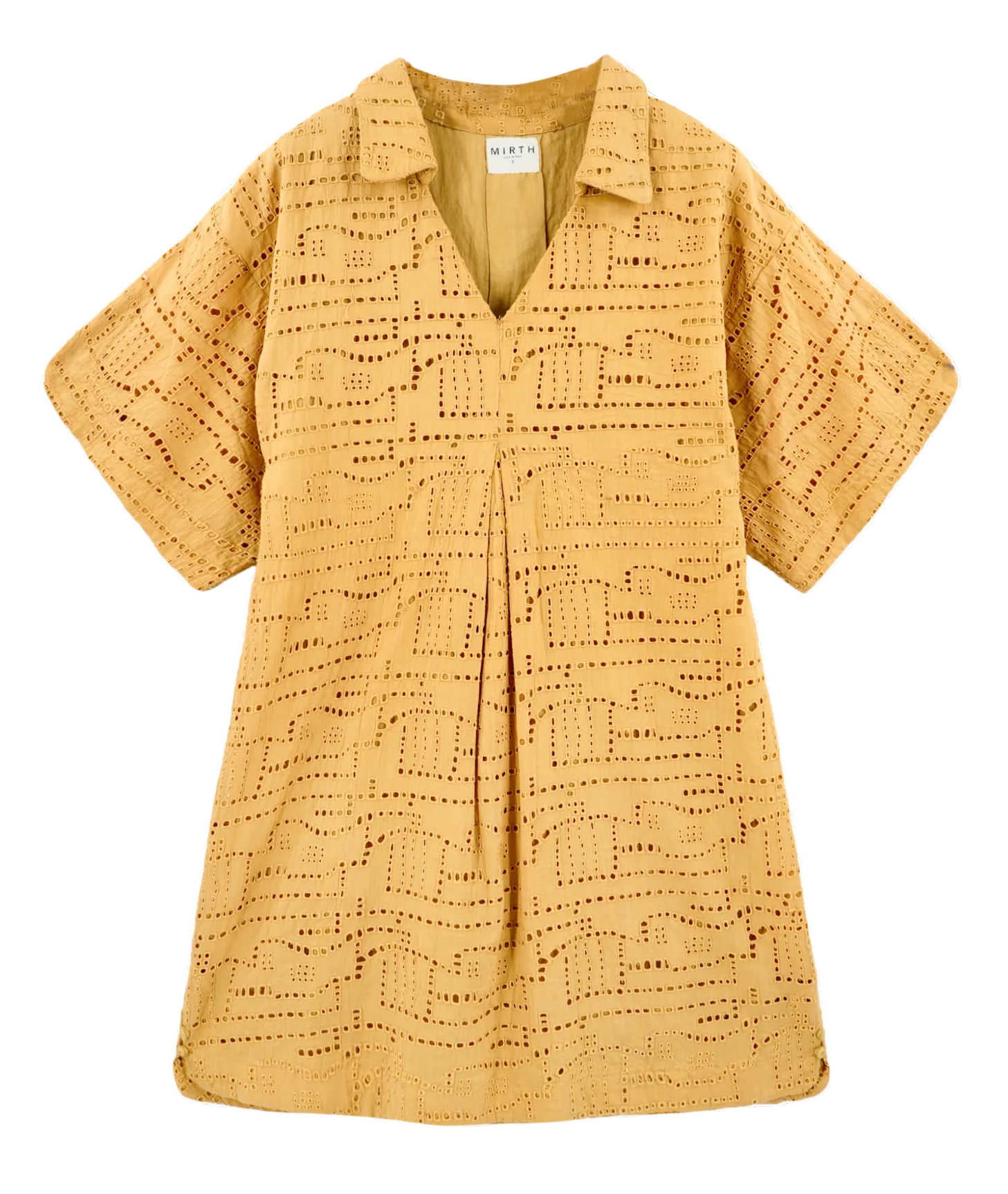 Lanai Popover Dress in Golden Eyelet