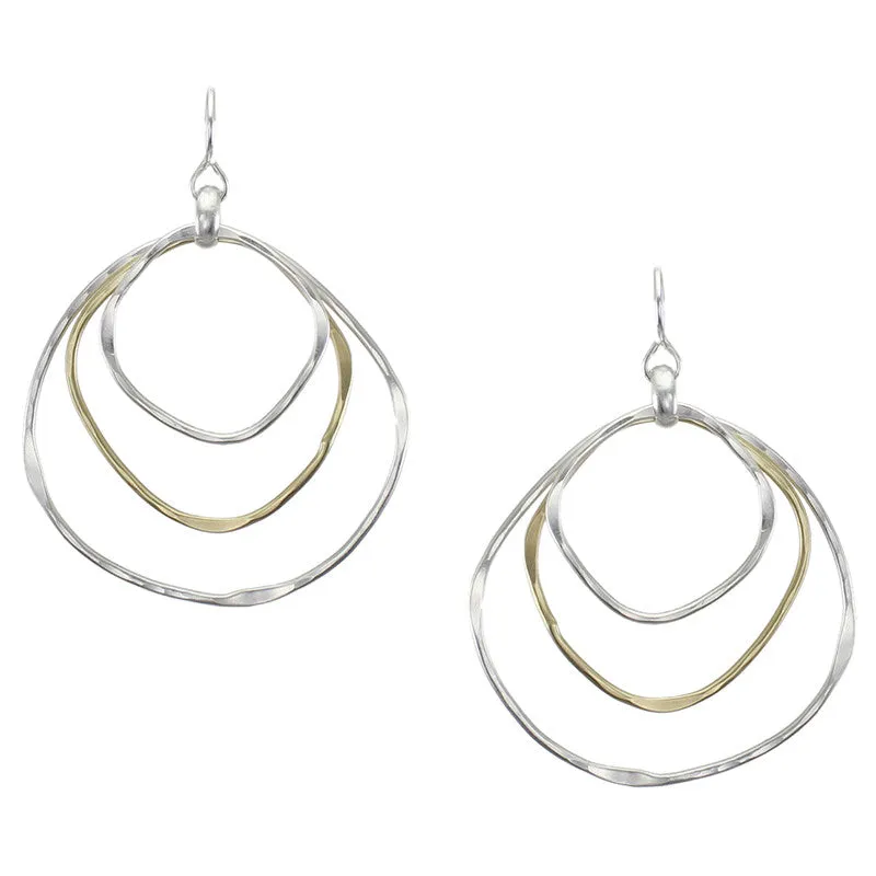 Large Layered Organic Rings Earring