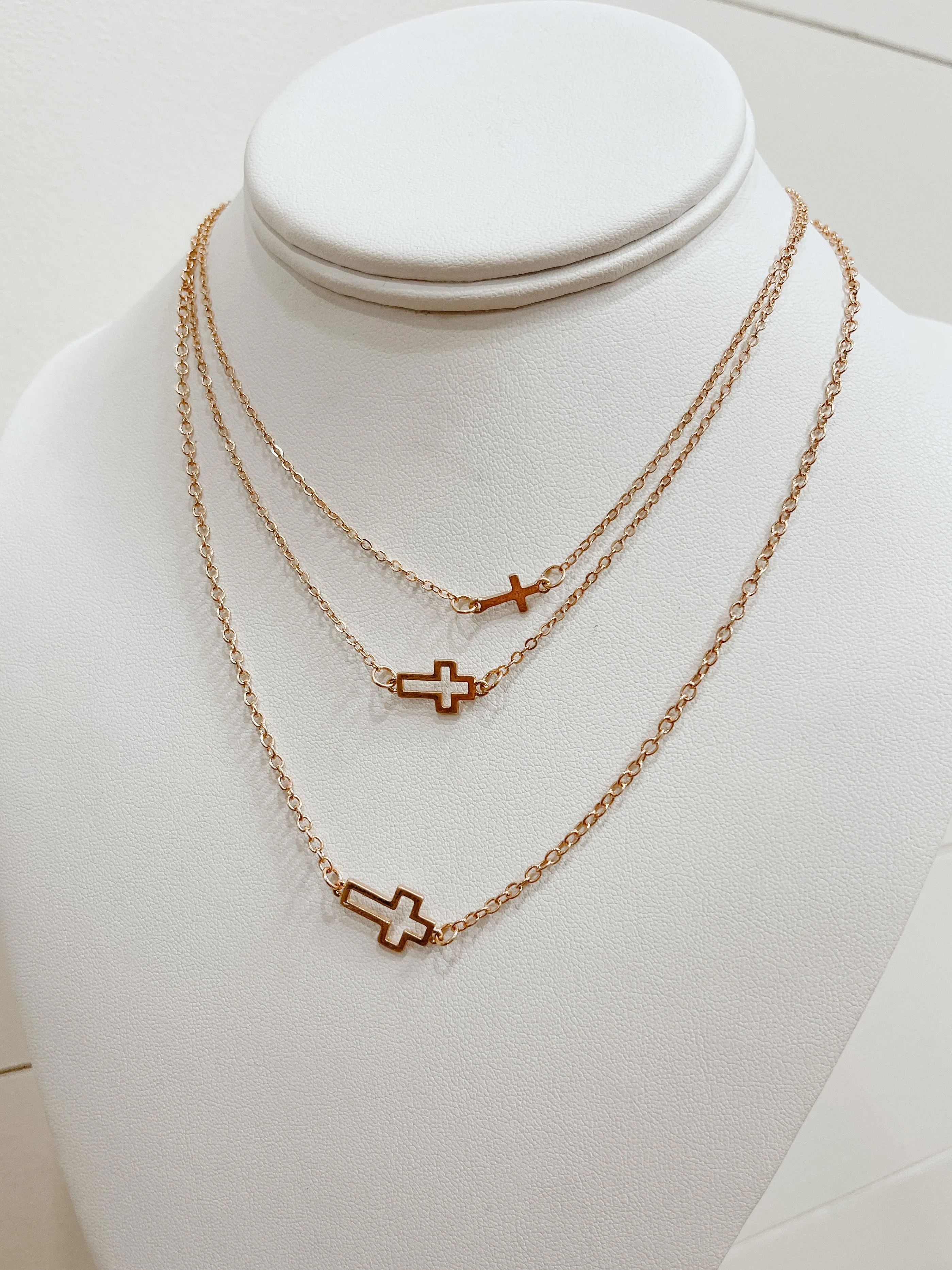 Layered Cross Necklace