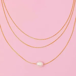 Layered Freshwater Pearl Pendant Necklace