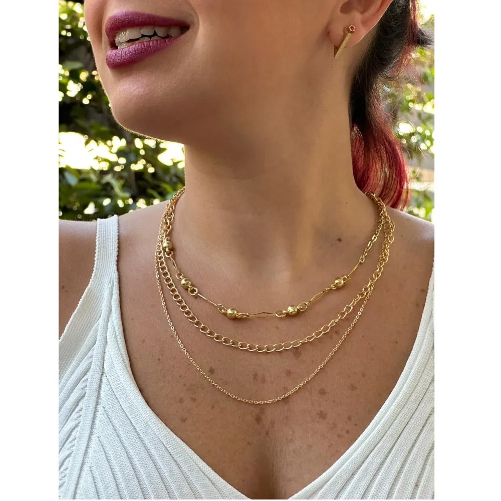Layered Gold Chain Necklace 1