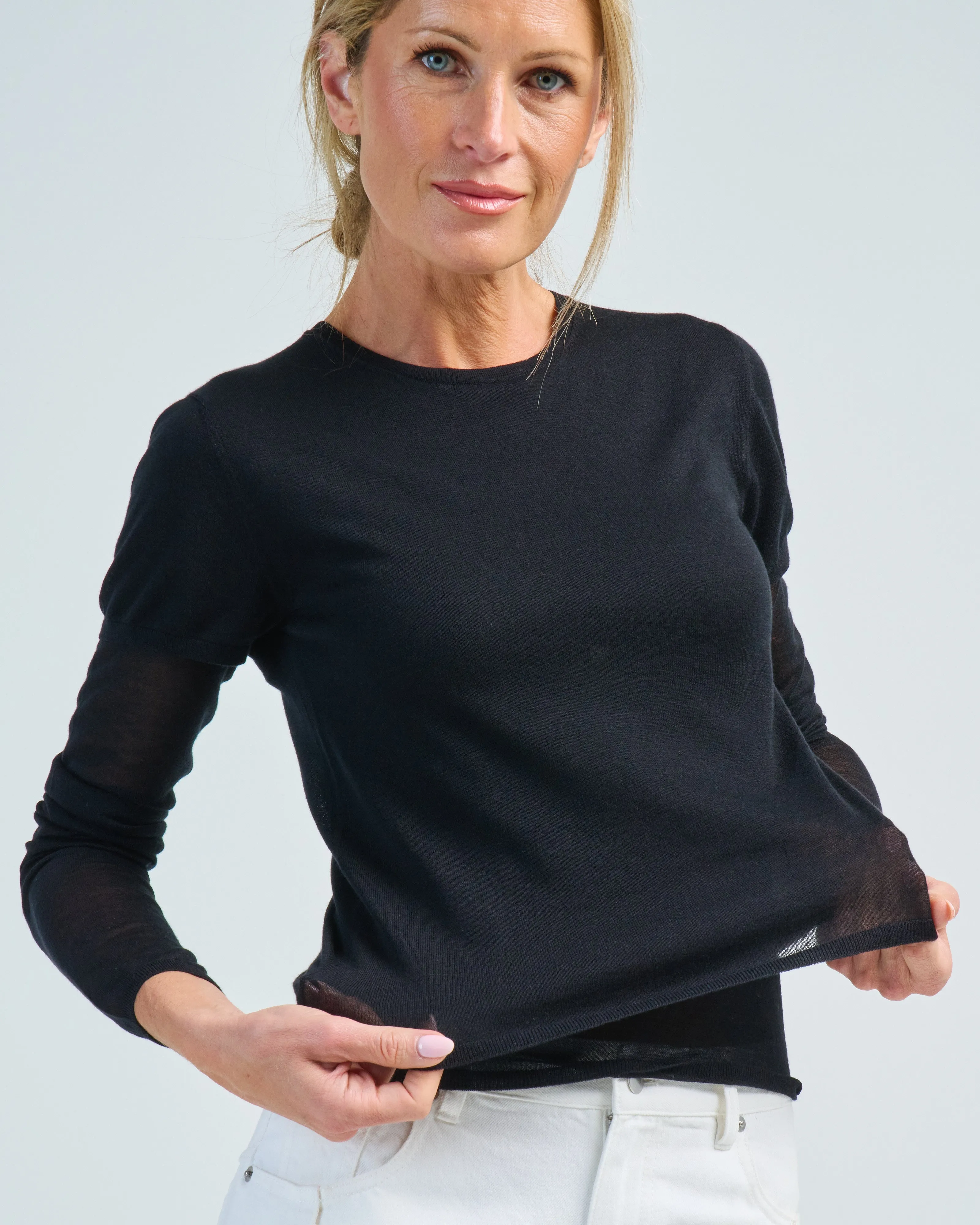 layered knit tee