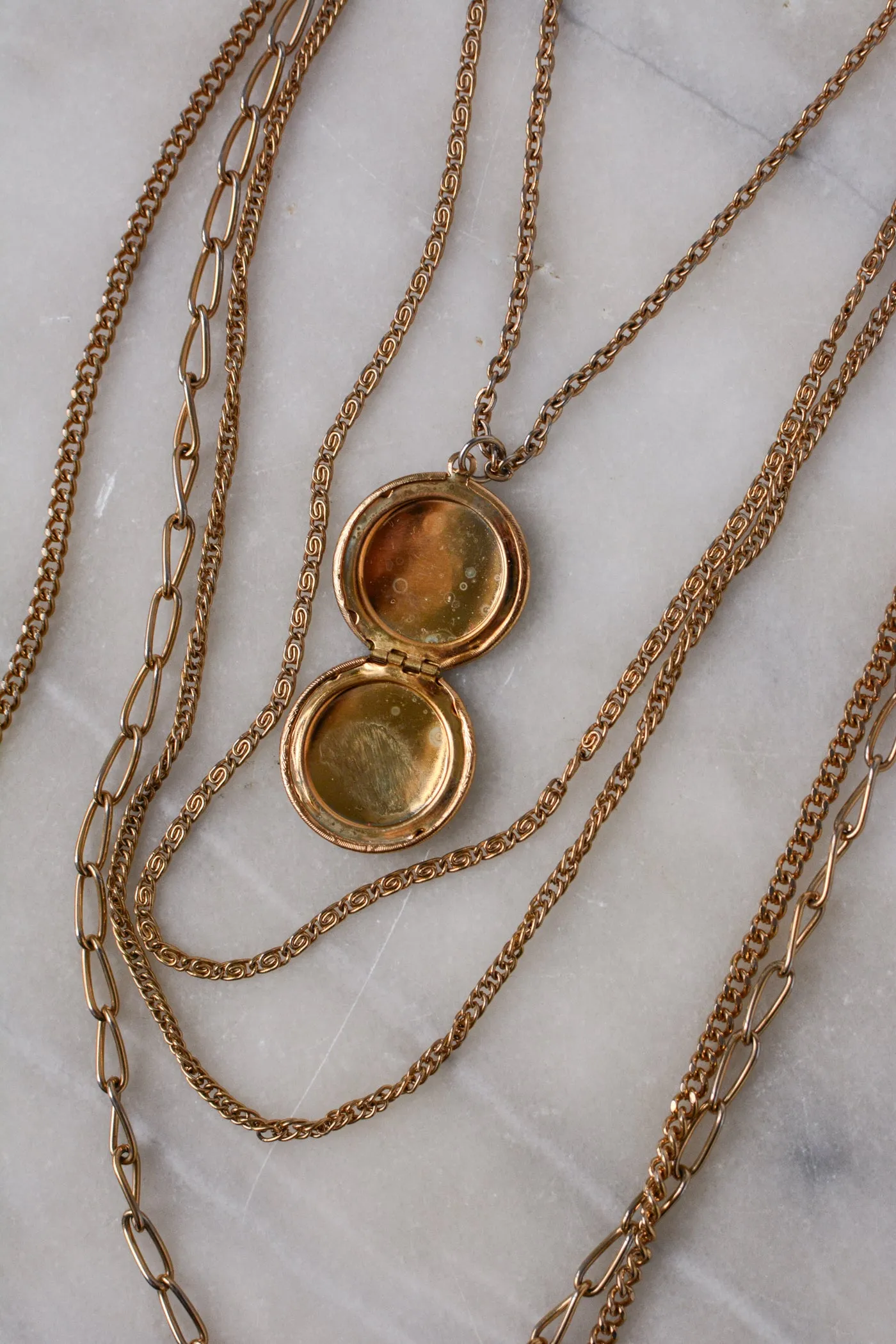 Layered Locket Mixed Chain Necklace