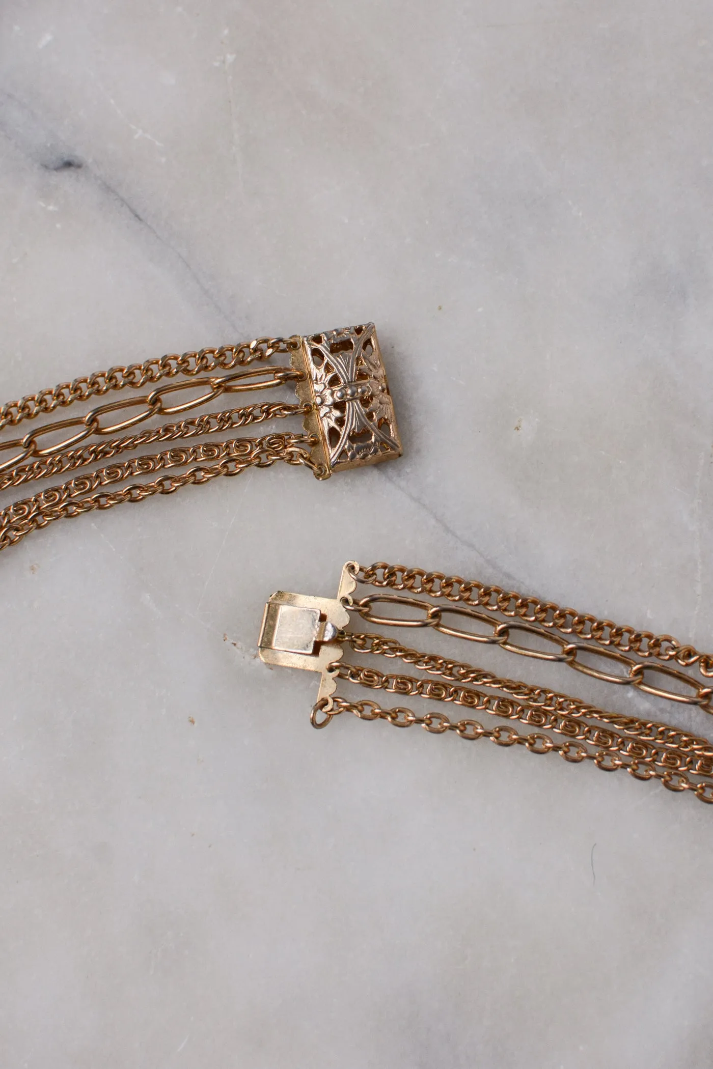 Layered Locket Mixed Chain Necklace