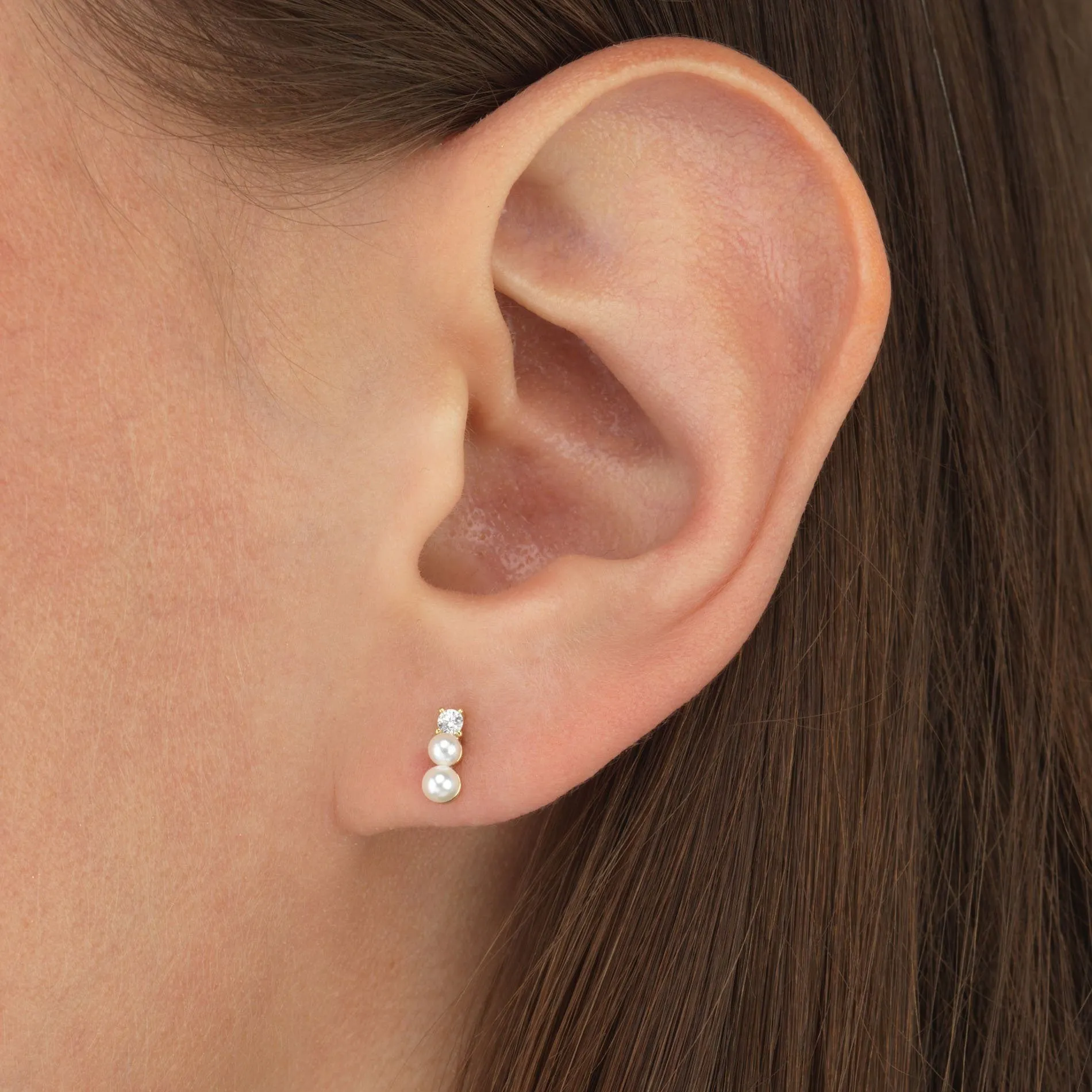 Layered Pearls Stud Earring