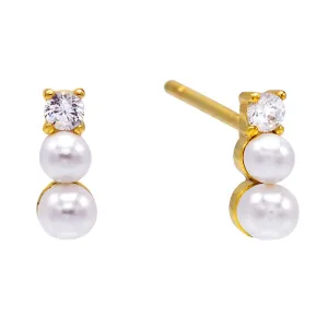 Layered Pearls Stud Earring