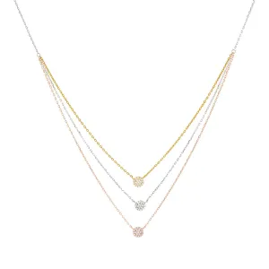 Layered Round Pavé Disc Necklace