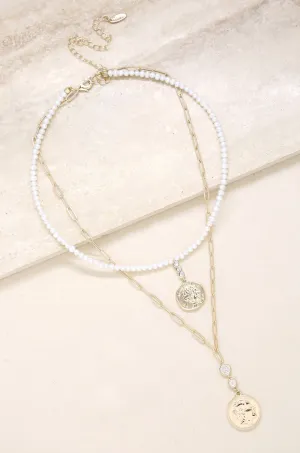 Layla Pearl 18k Gold Plated Layered Necklace