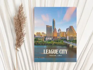 League City Retro Wall Art, Texas, USA