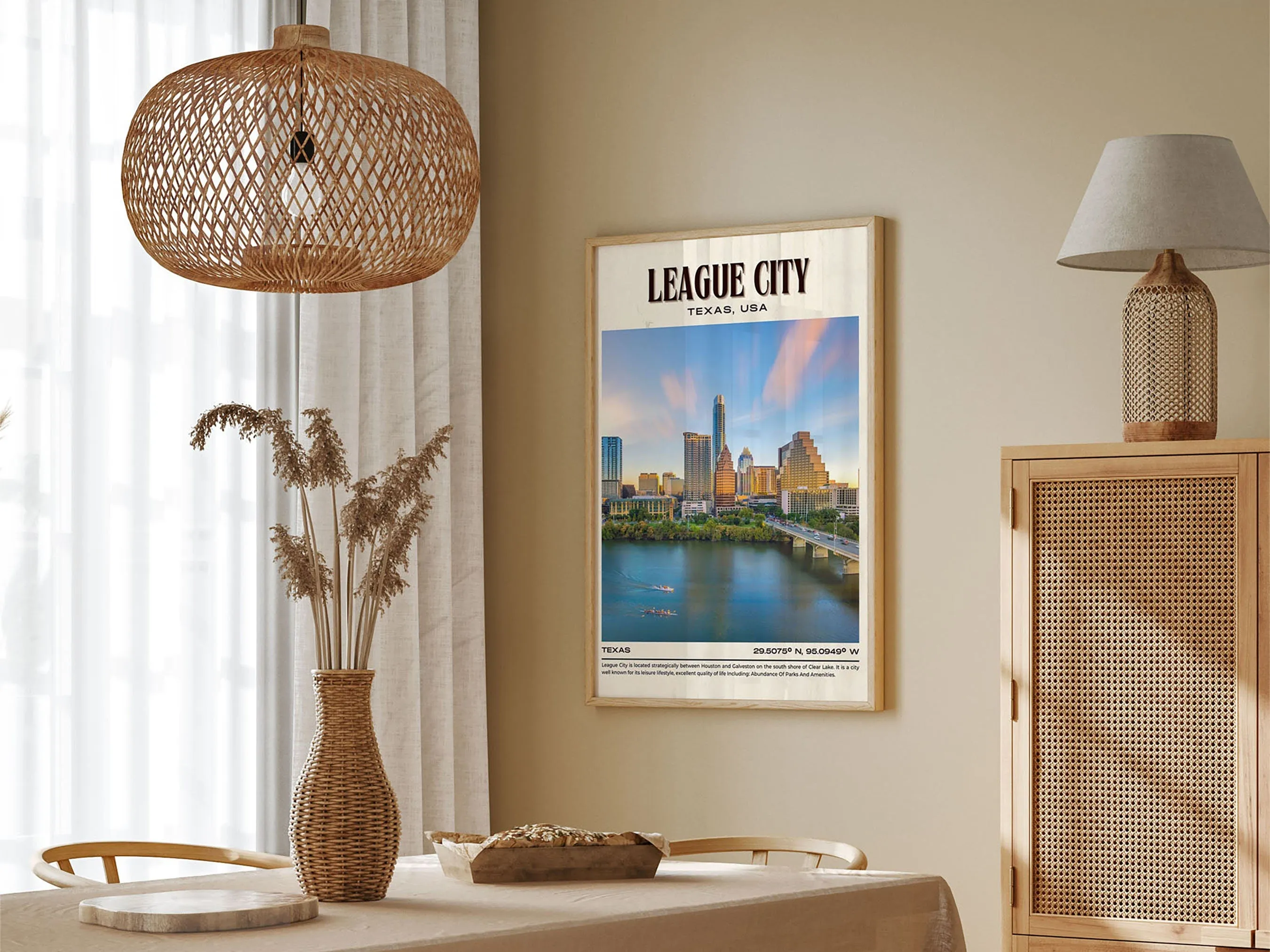 League City Vintage Wall Art, Texas, USA