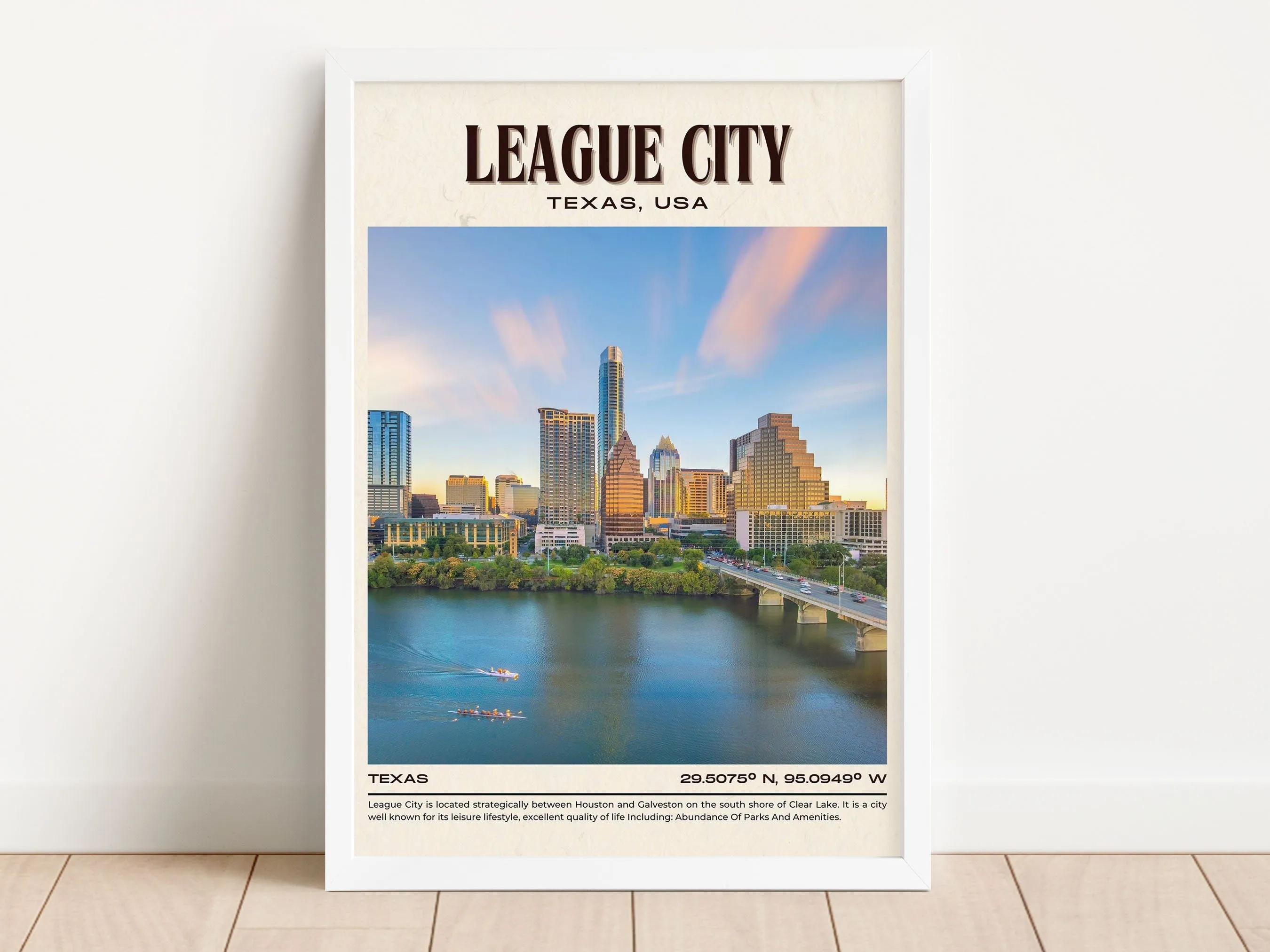 League City Vintage Wall Art, Texas, USA