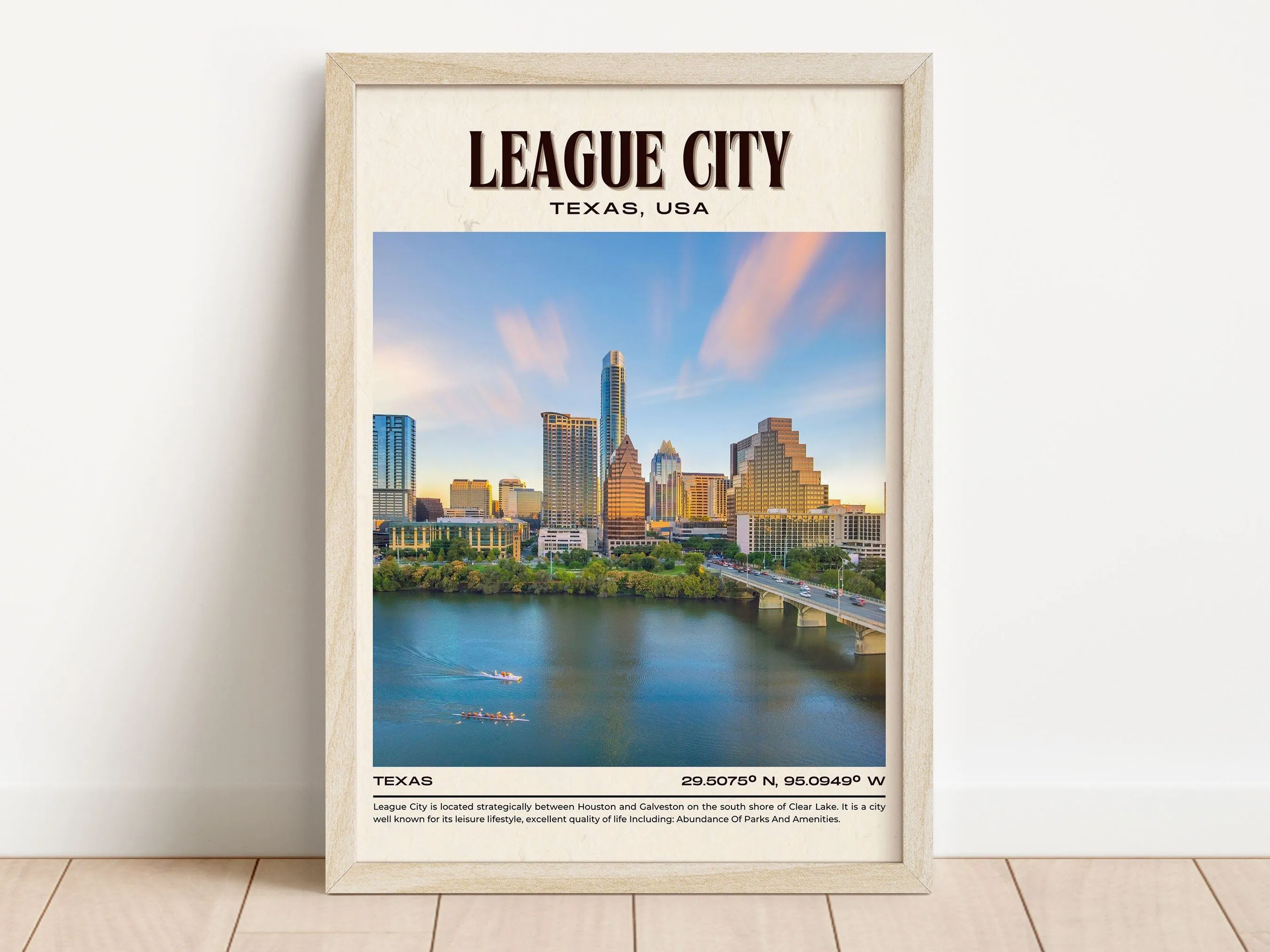 League City Vintage Wall Art, Texas, USA
