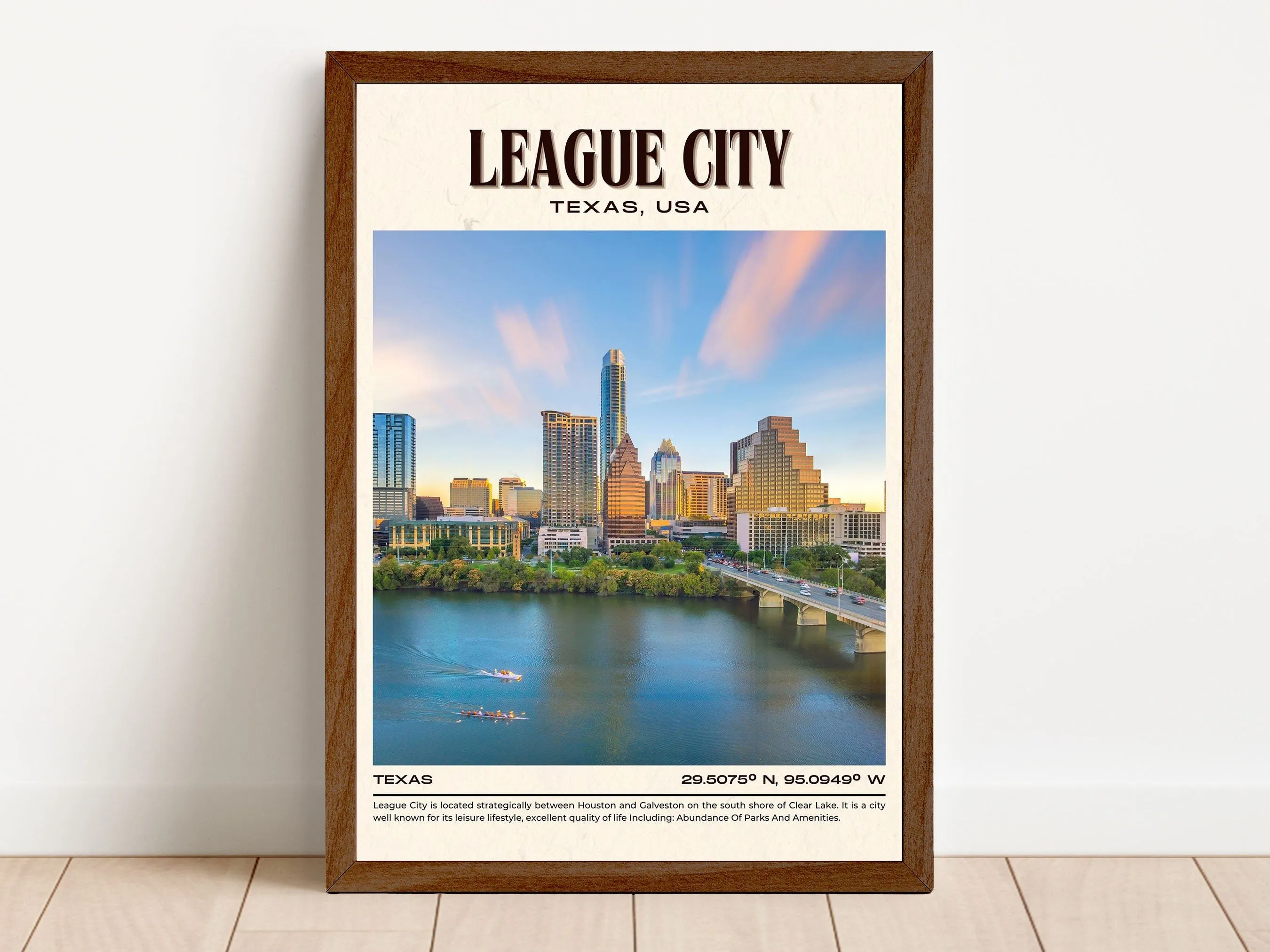 League City Vintage Wall Art, Texas, USA