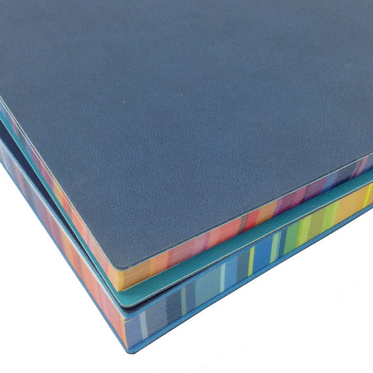 Leather covered notebook with rainbow sides